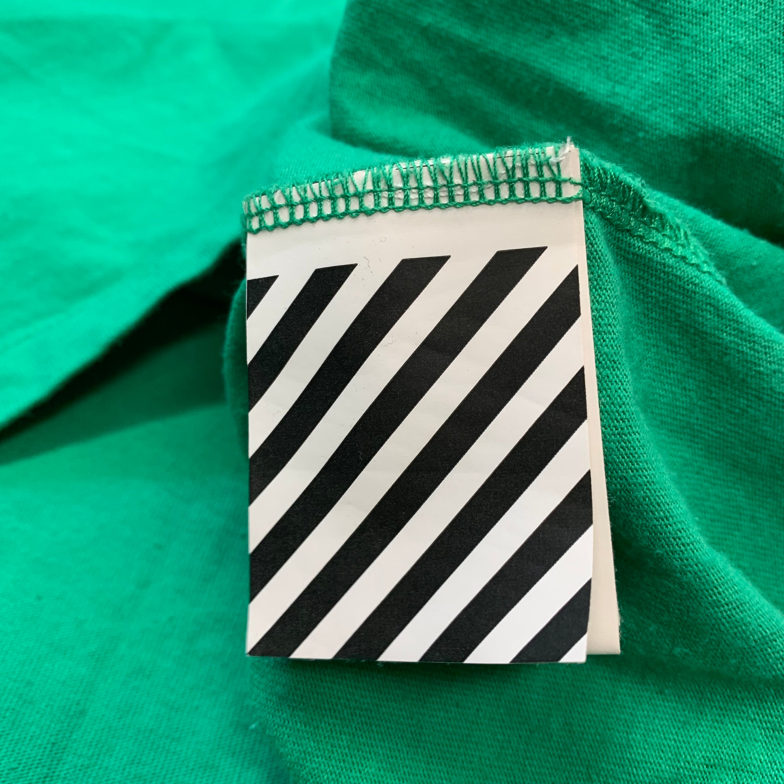 Off White Large Tee Fence Arrows Green T-Shirt Virgil Abloh