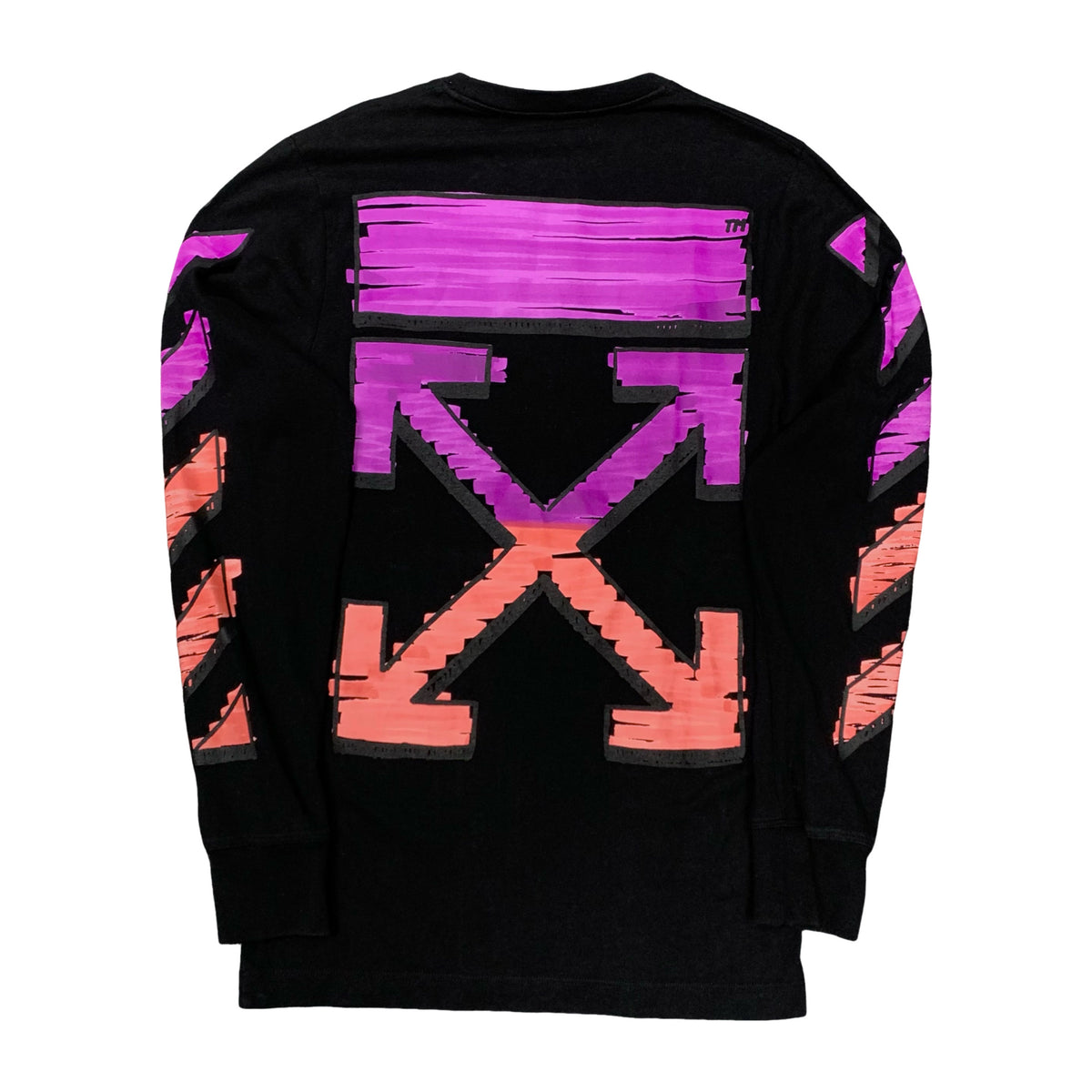 Off White XS Tee Marker Arrows Black Long Sleeve T-Shirt Virgil Abloh