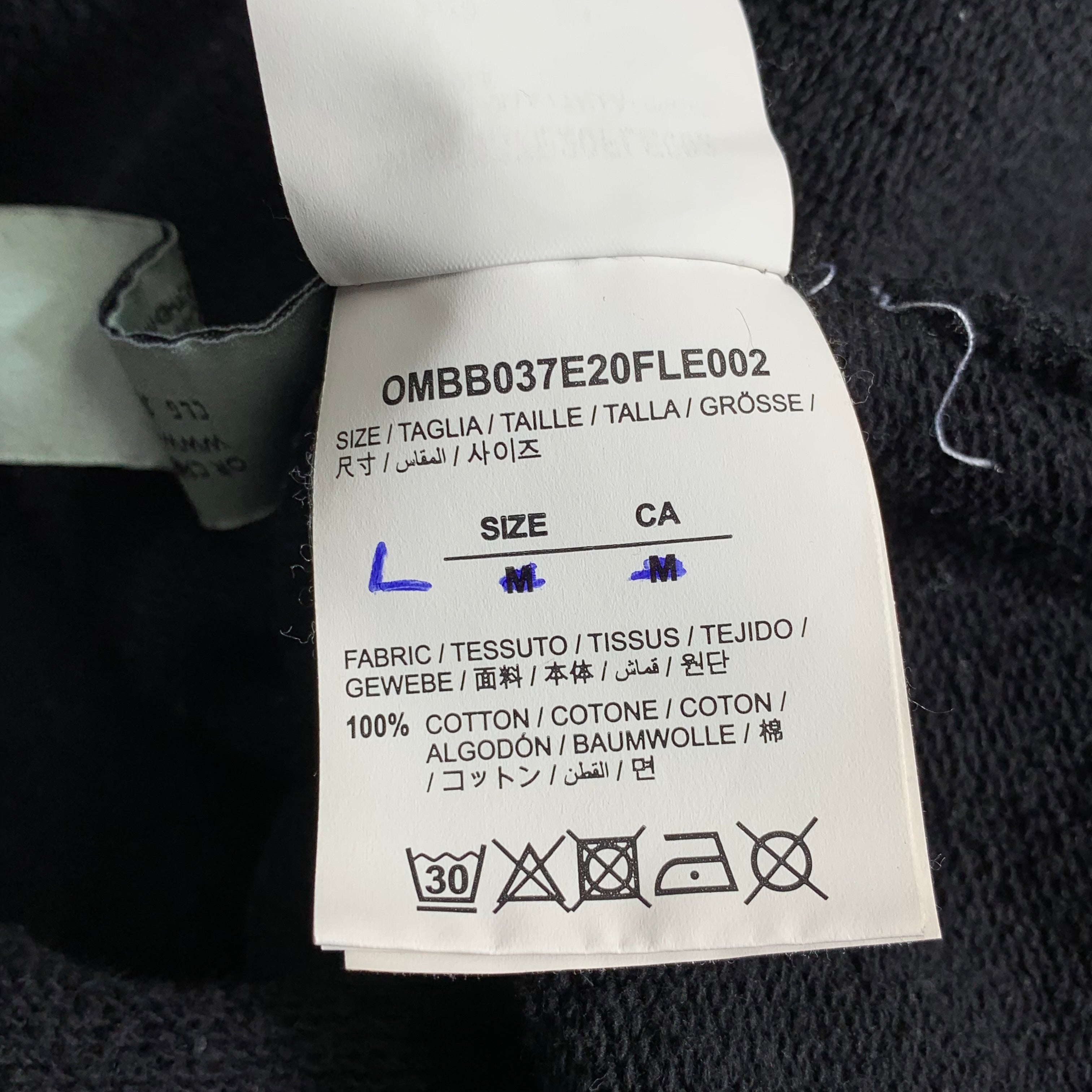 Off White Large Hoodie Marker Arrows Black Hoodie Virgil Abloh Blue Graphic