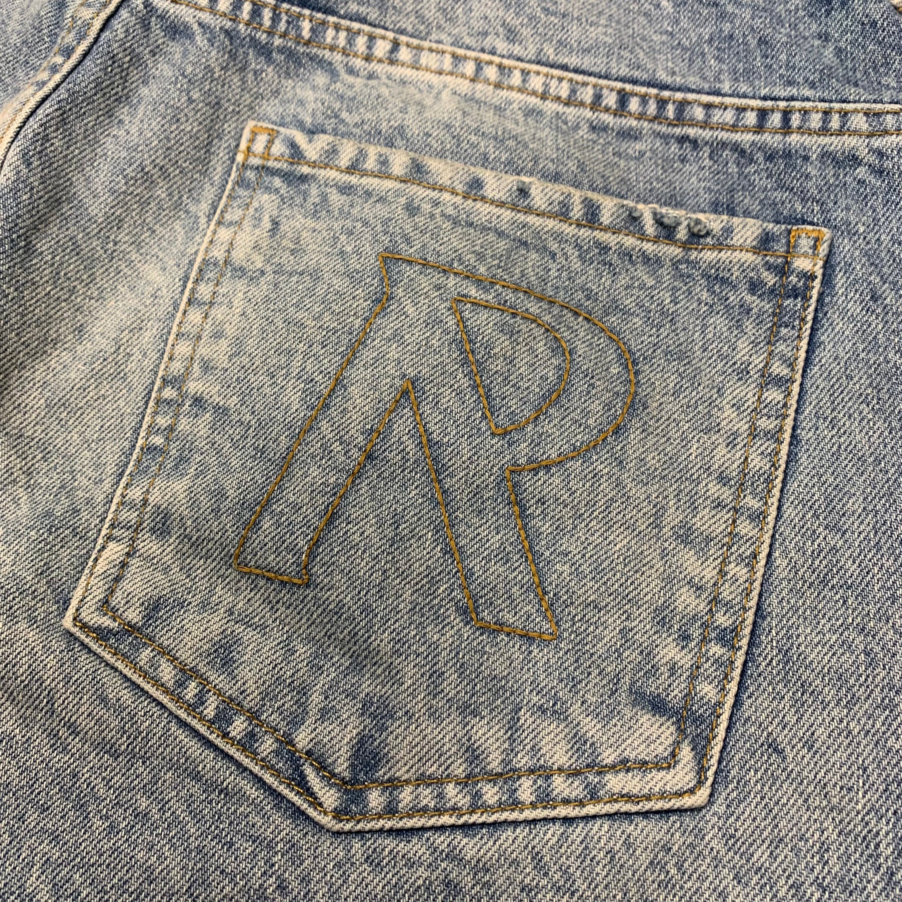 Represent Shorts 34W Heaton Denim Light Blue Jeans Jorts