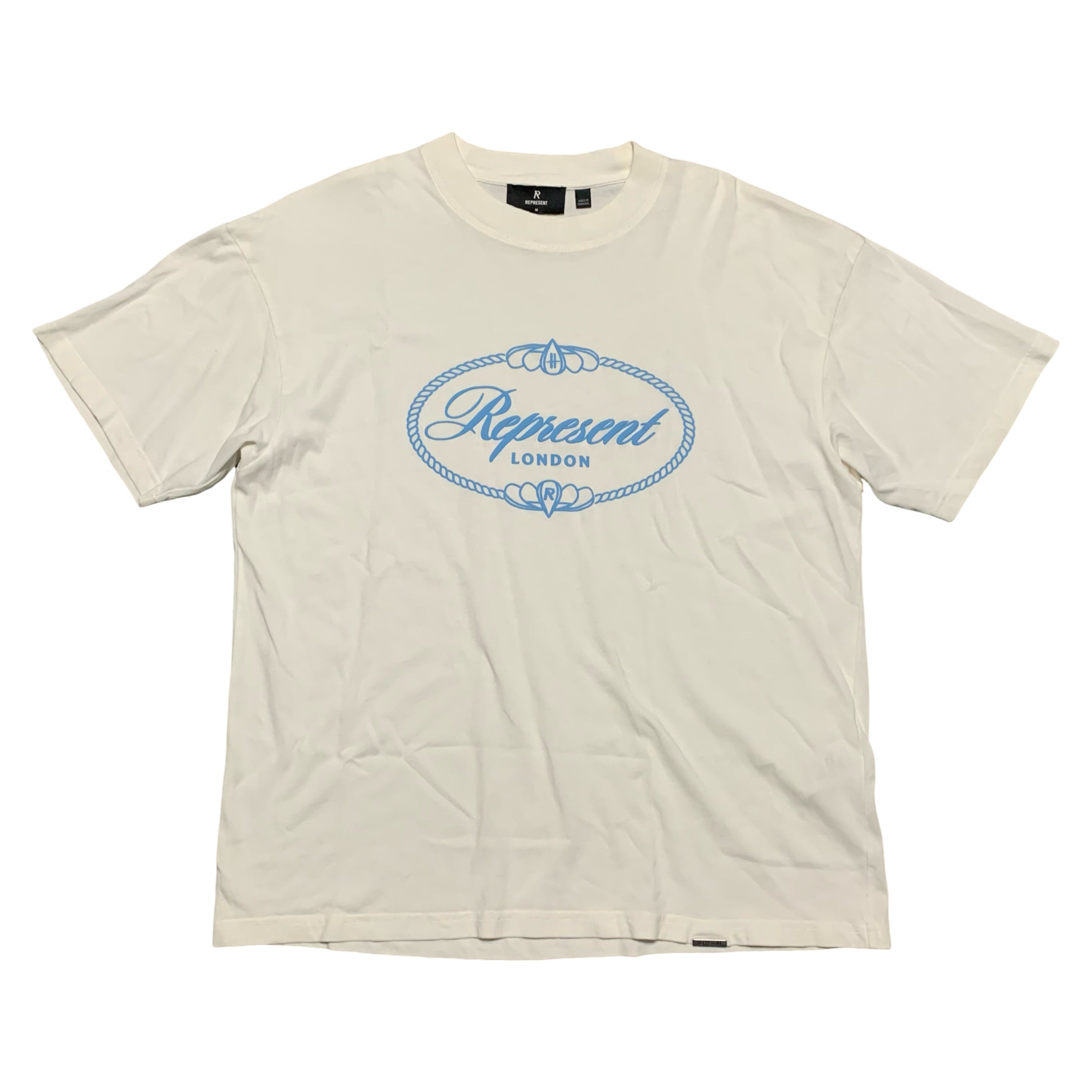 Represent Medium Harrods Logo Crest Flat White Tee