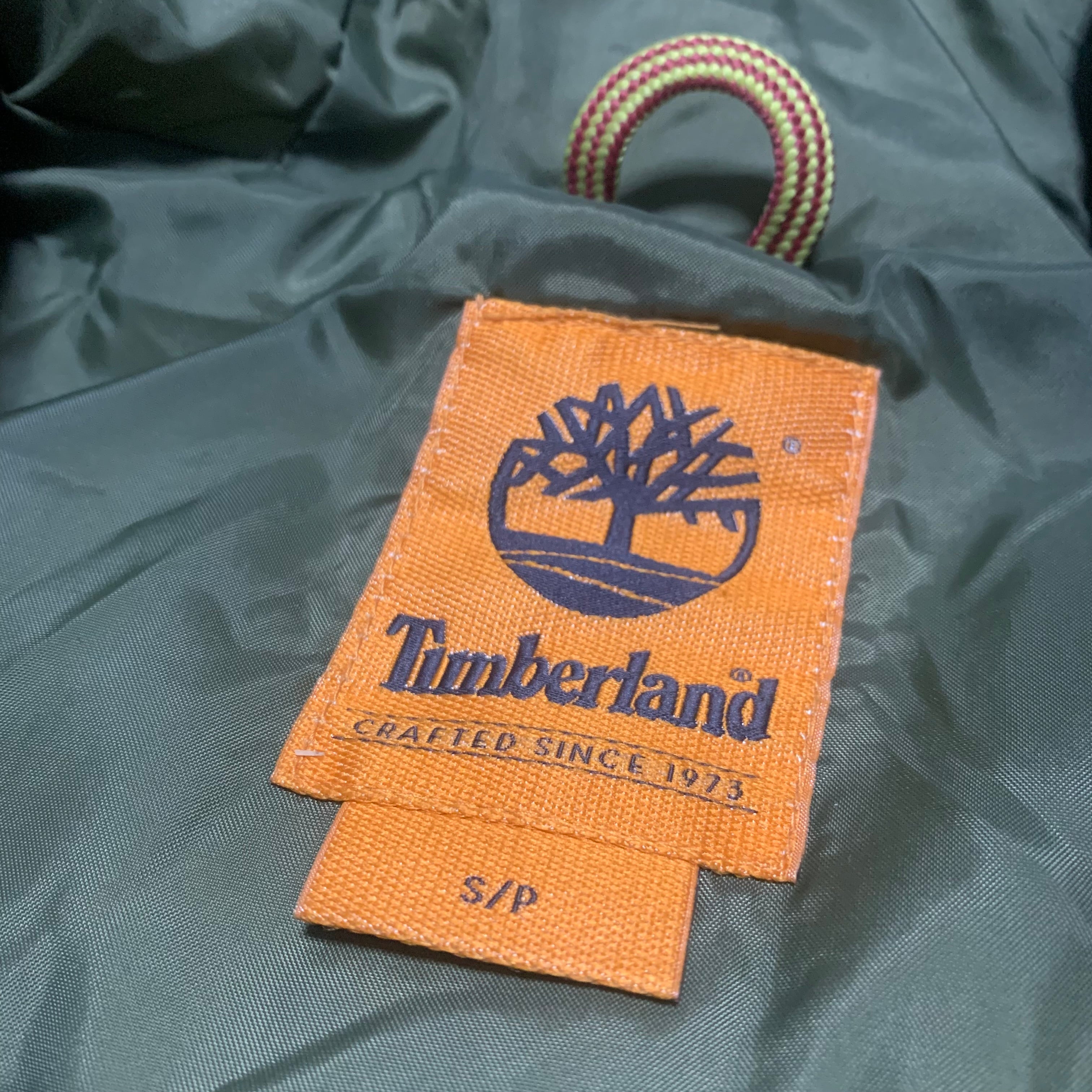 Timberland Small Puffer Jacket Khaki Green Hooded Jacket