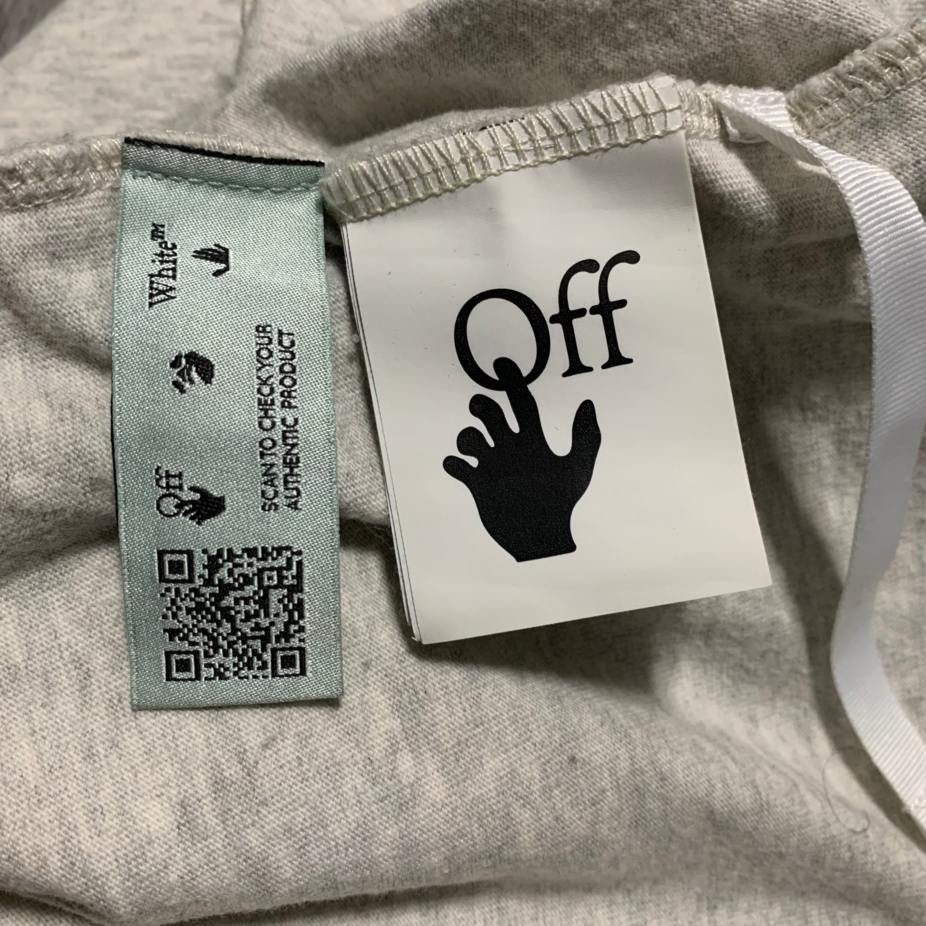Off White Small Hand Shake Arrows Grey Tee Virgil Abloh