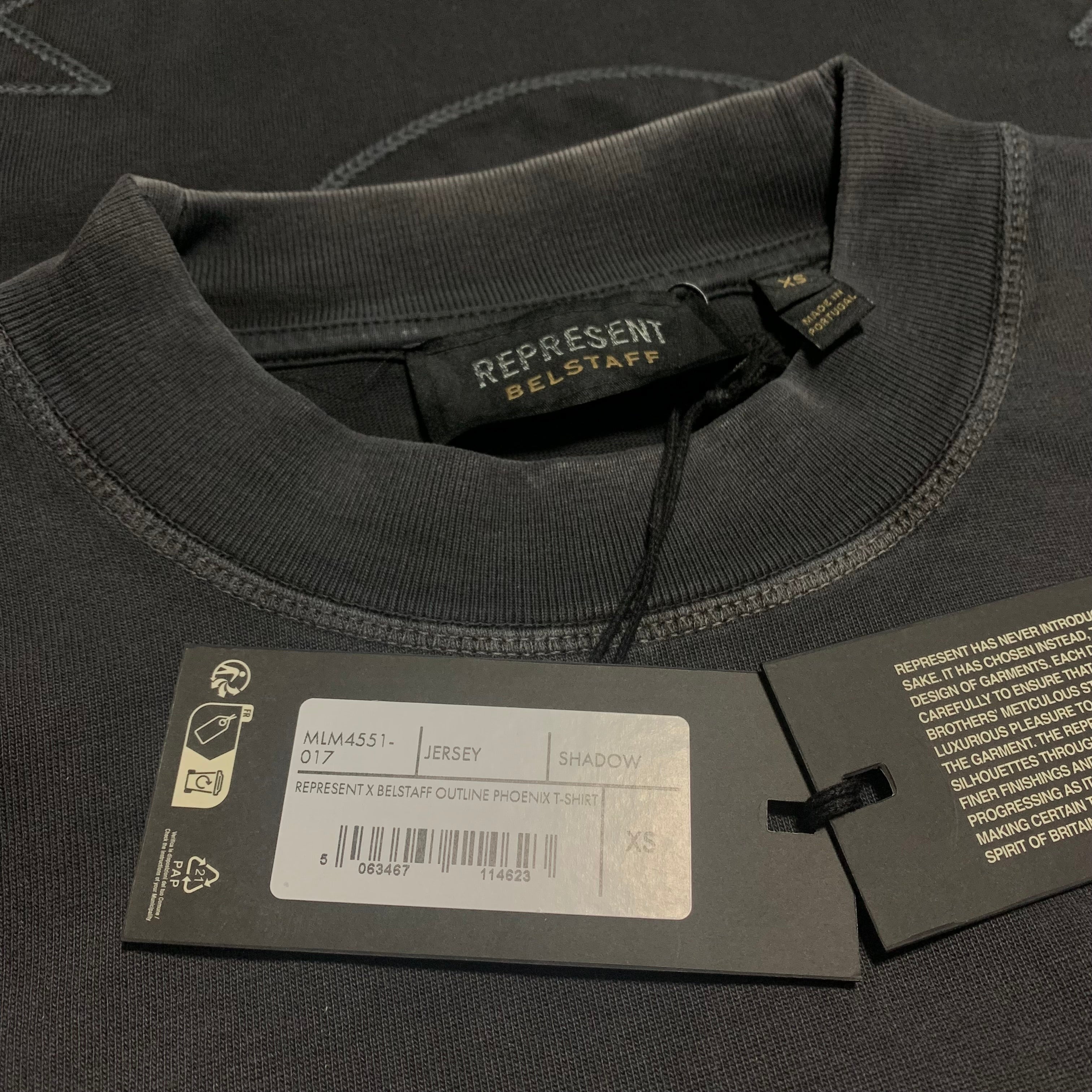 Represent x Belstaff XS Outline Phoenix Shadow Black Tee