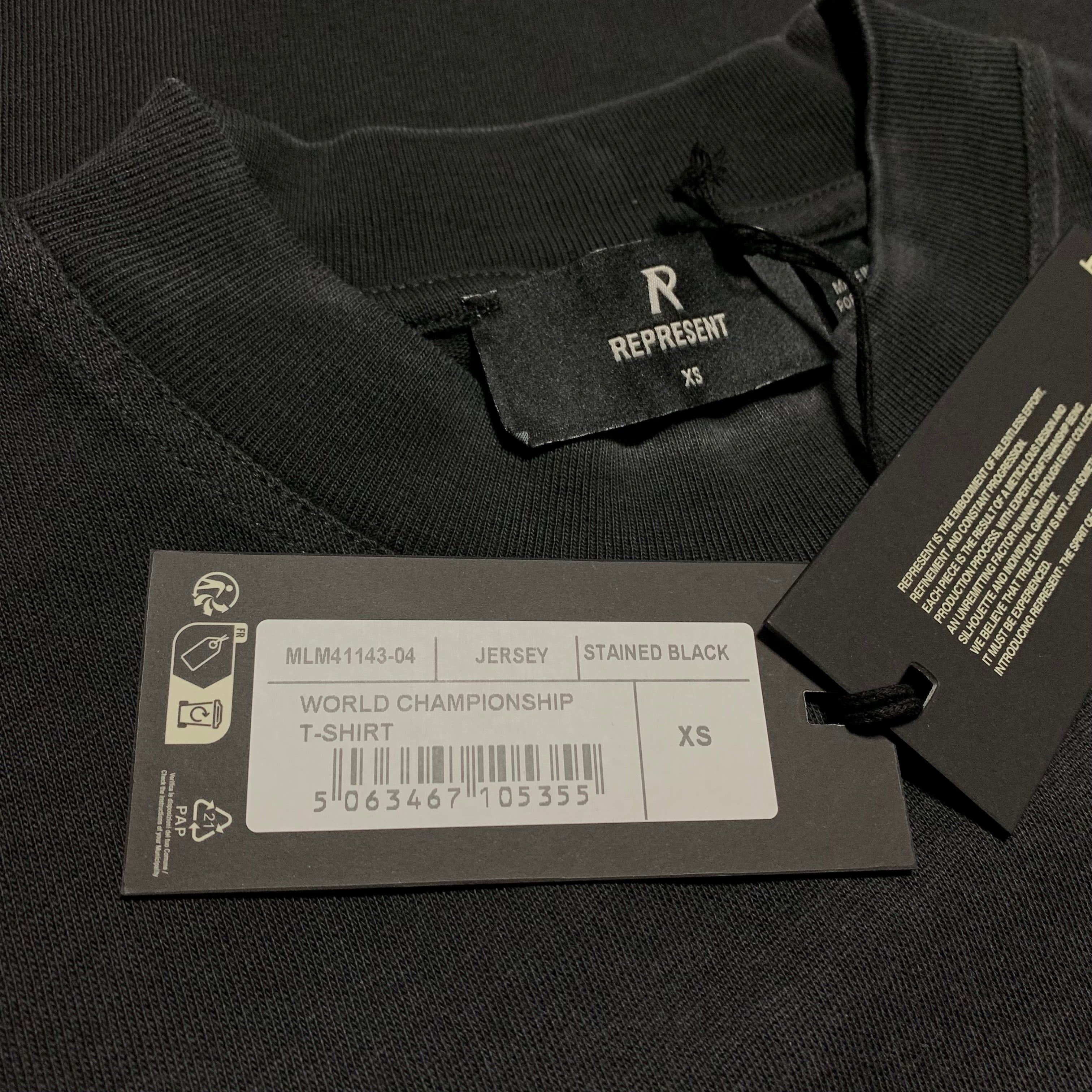 Represent XS Championship Stained Black Tee