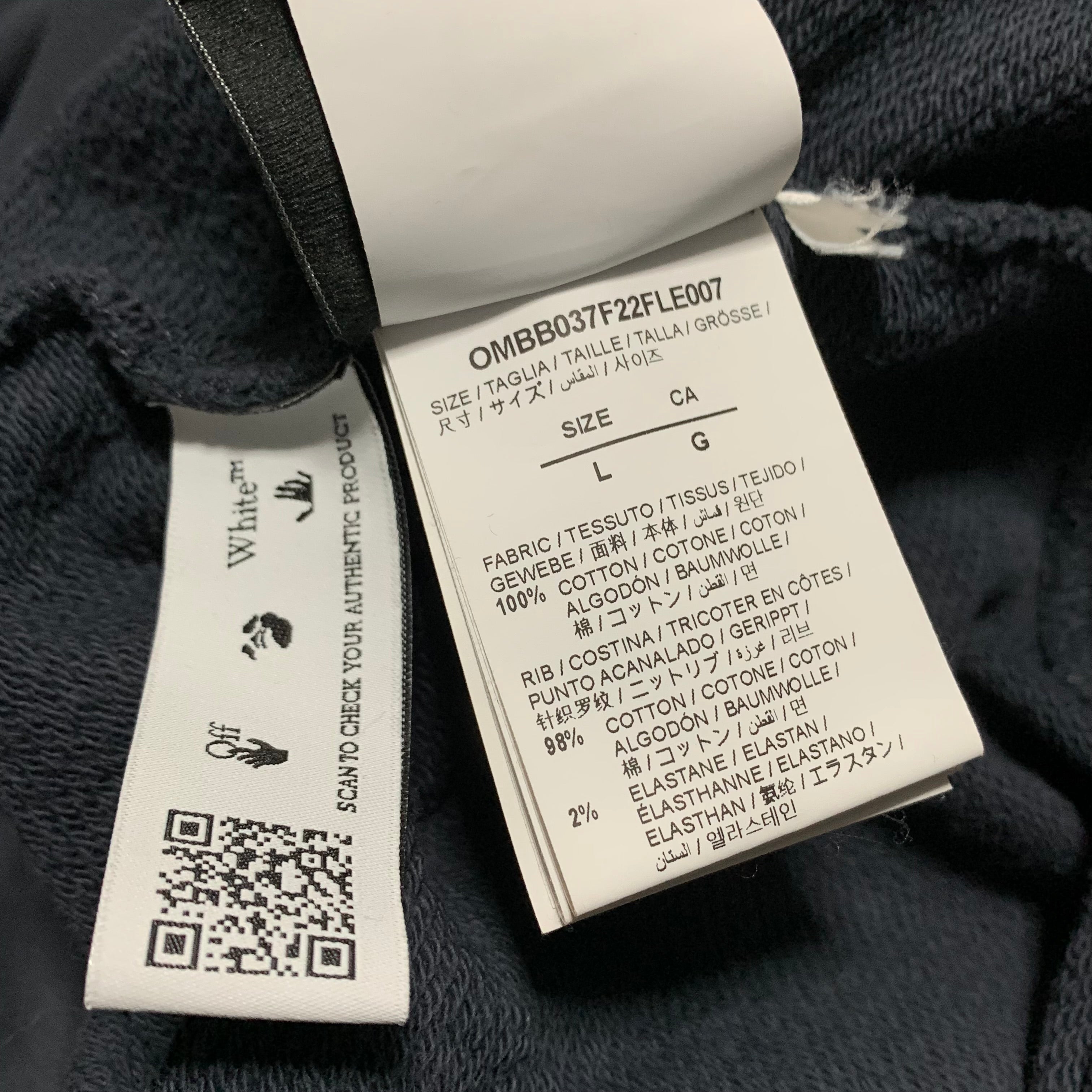 Off White XL Between Arrows Blue Hoodie Virgil Abloh