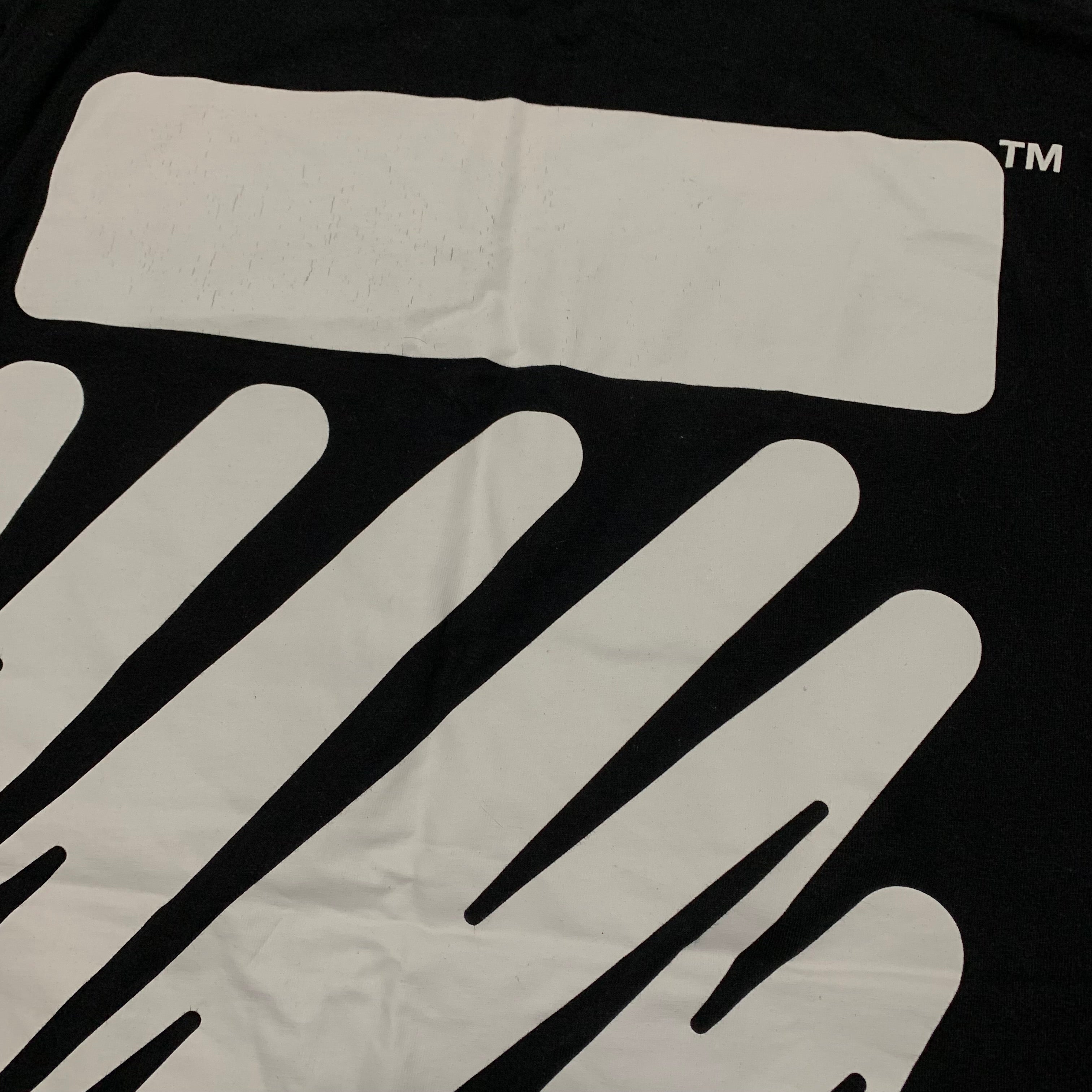 Off White Medium Wave Diagonal Black Tee Virgil Abloh