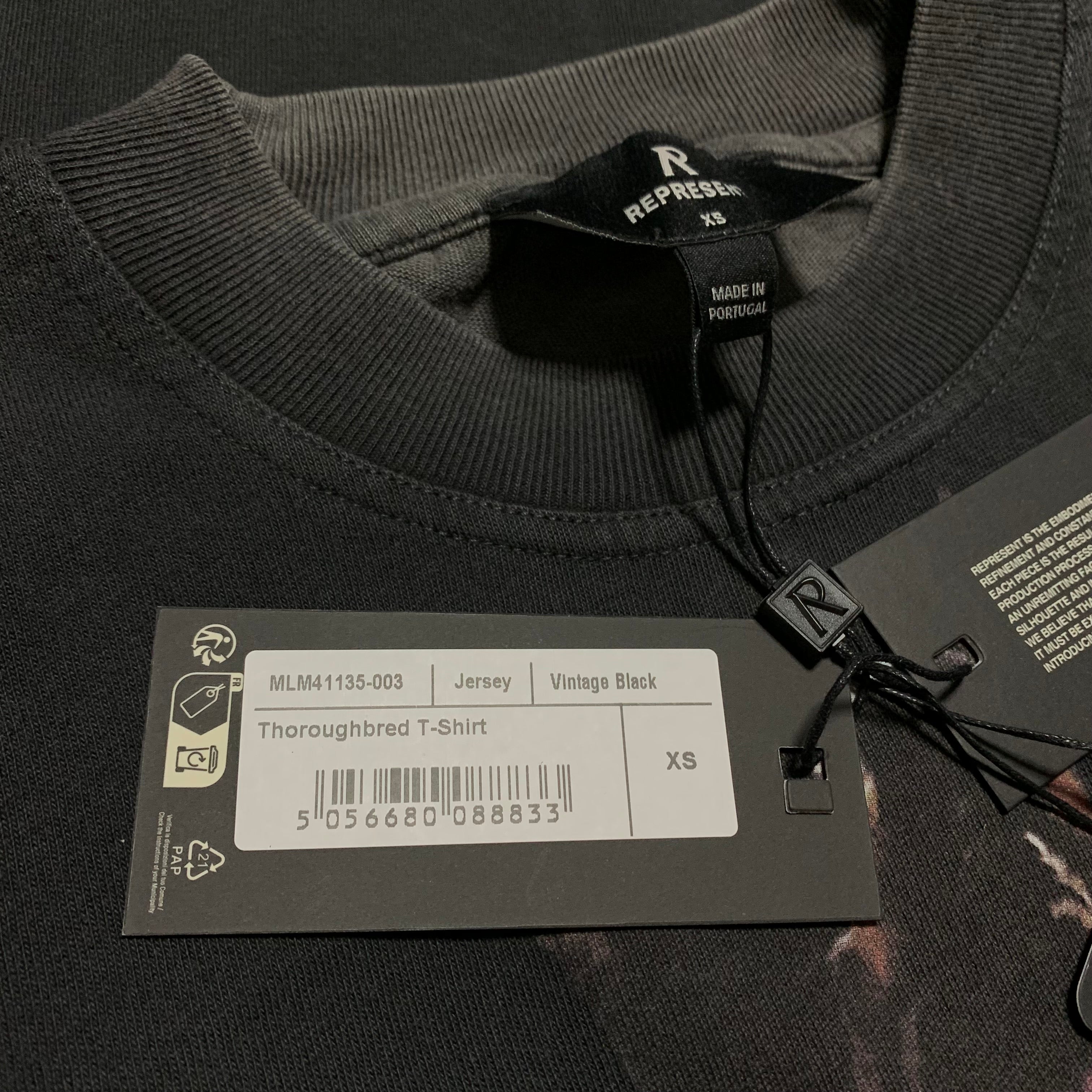 Represent XS Thoroughbred Dog Vintage Black Tee