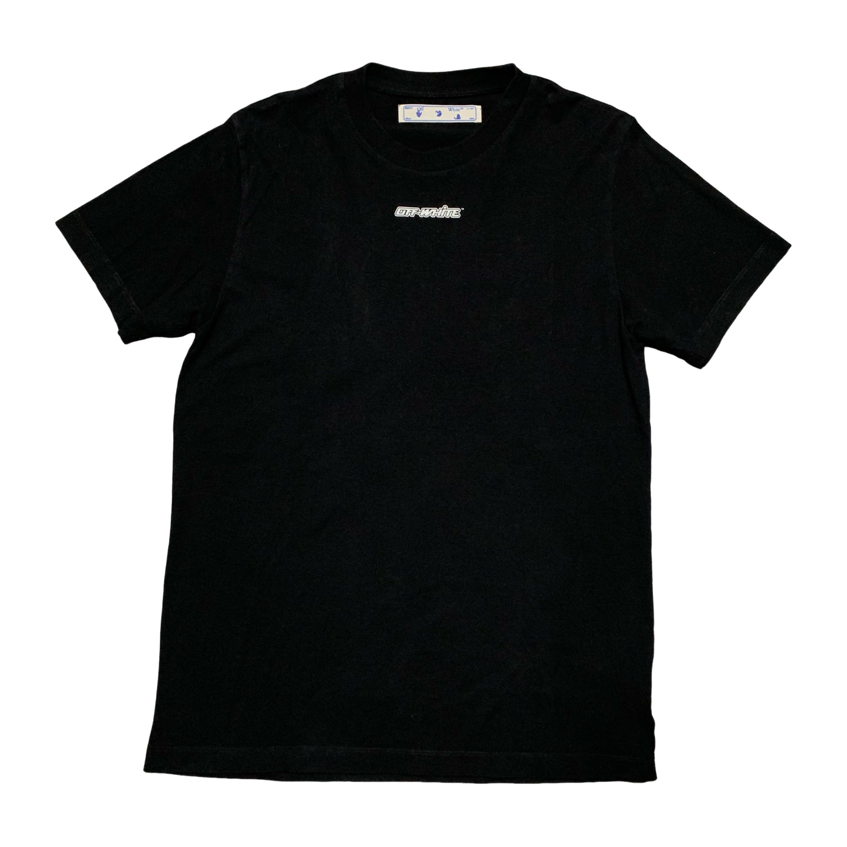 Off White Medium Marker Arrows Black Tee Virgil Abloh Blue Graphic