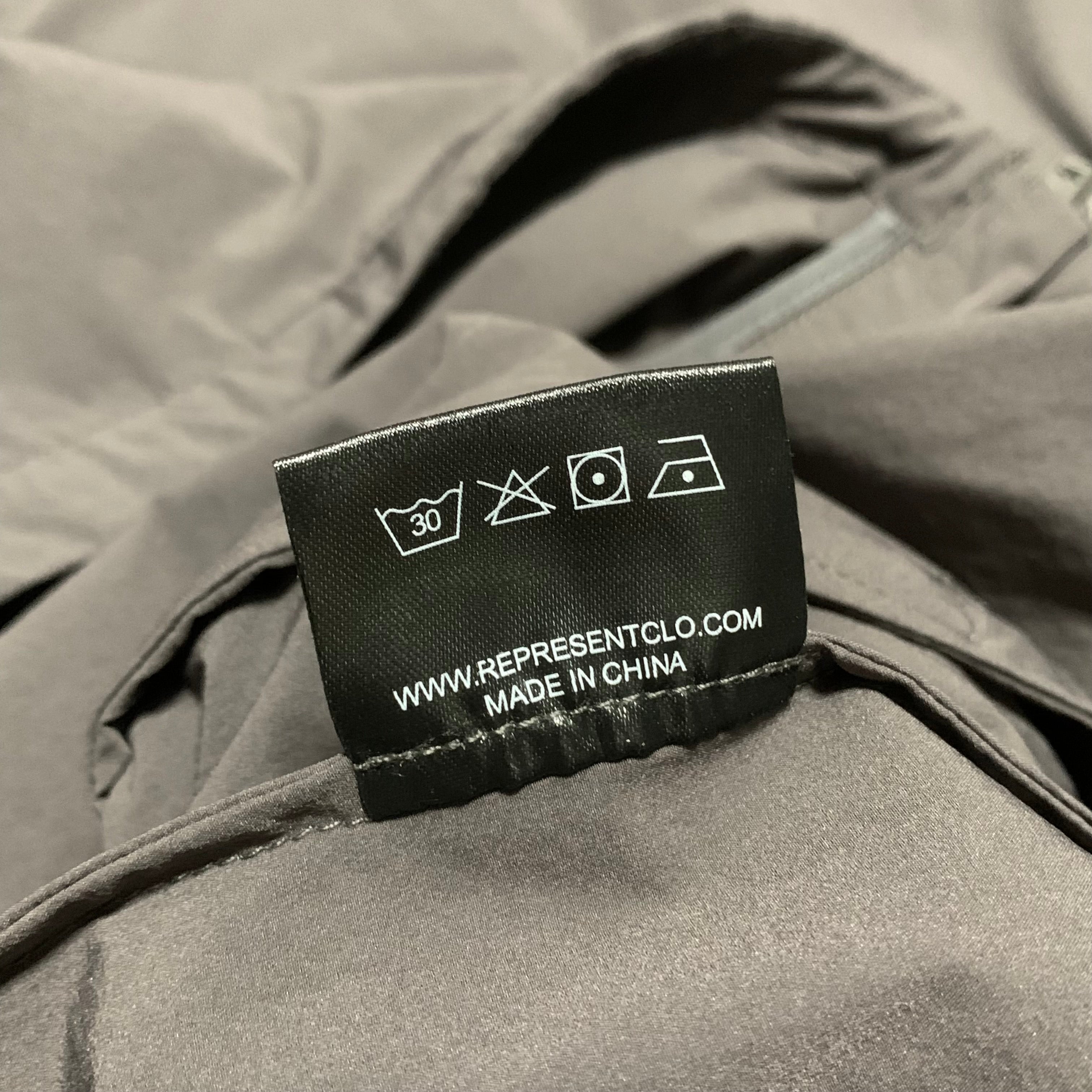 Represent Small 247 Track Jacket Gym Top Grey