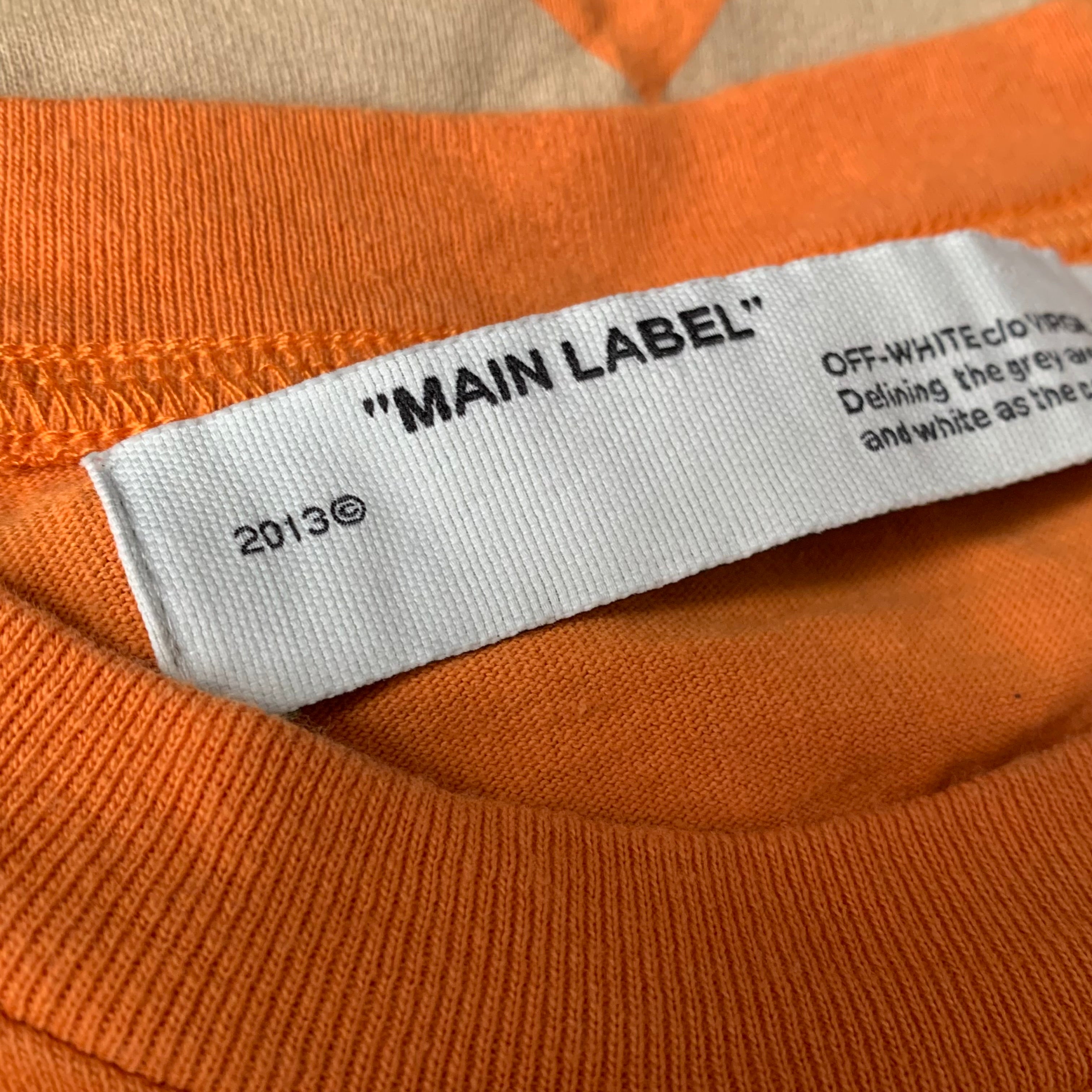 Off White Large Tee Tape Arrows Orange T-Shirt Virgil Abloh