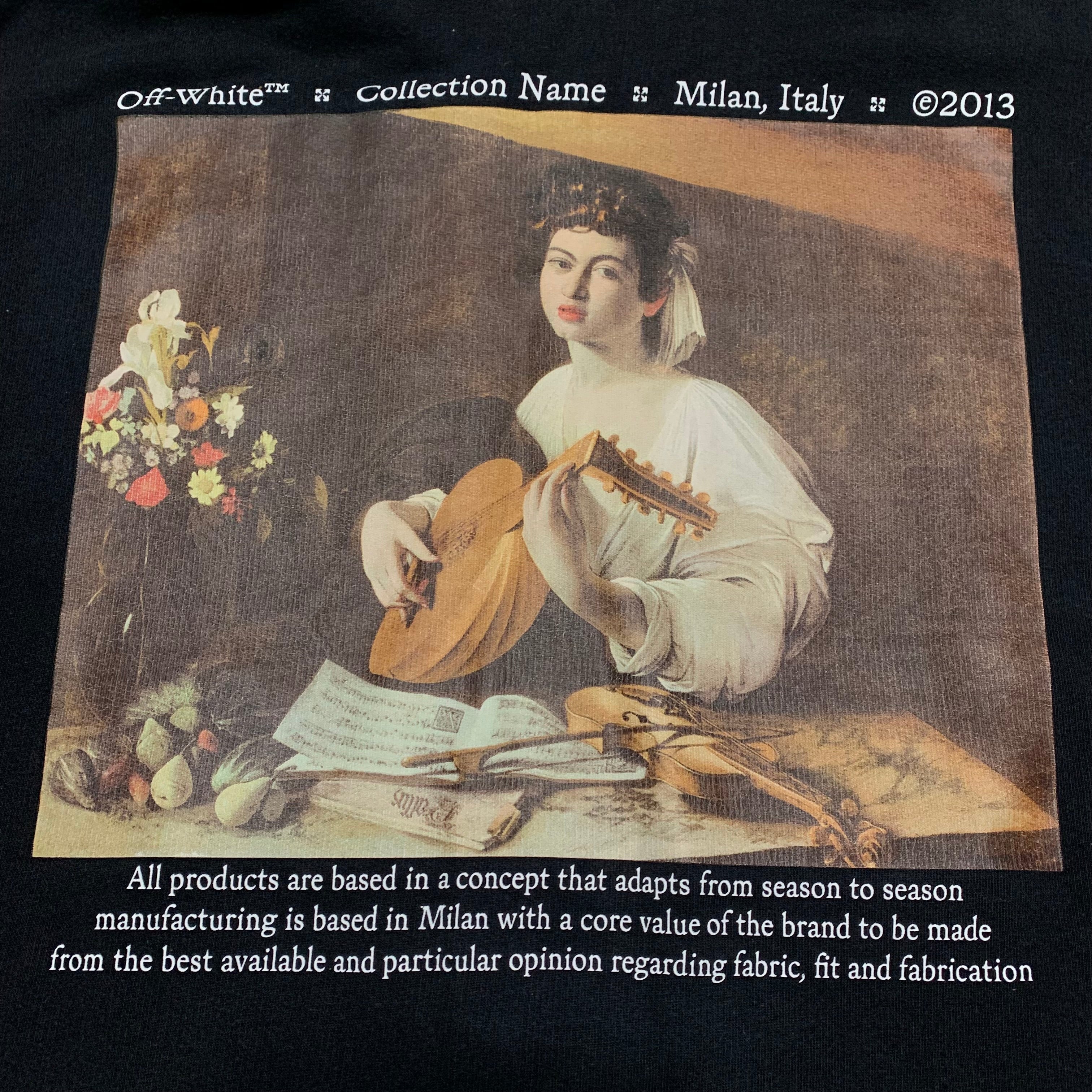 Off White Large Caravaggio Graphic Black Hoodie Virgil Abloh