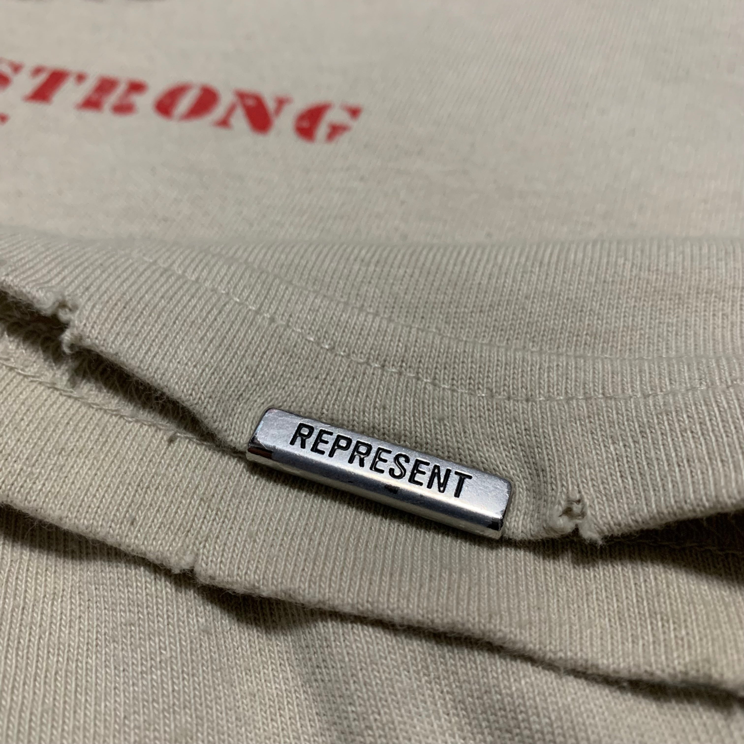 Represent Small Shark Vintage White Tee Only The Strong Survive