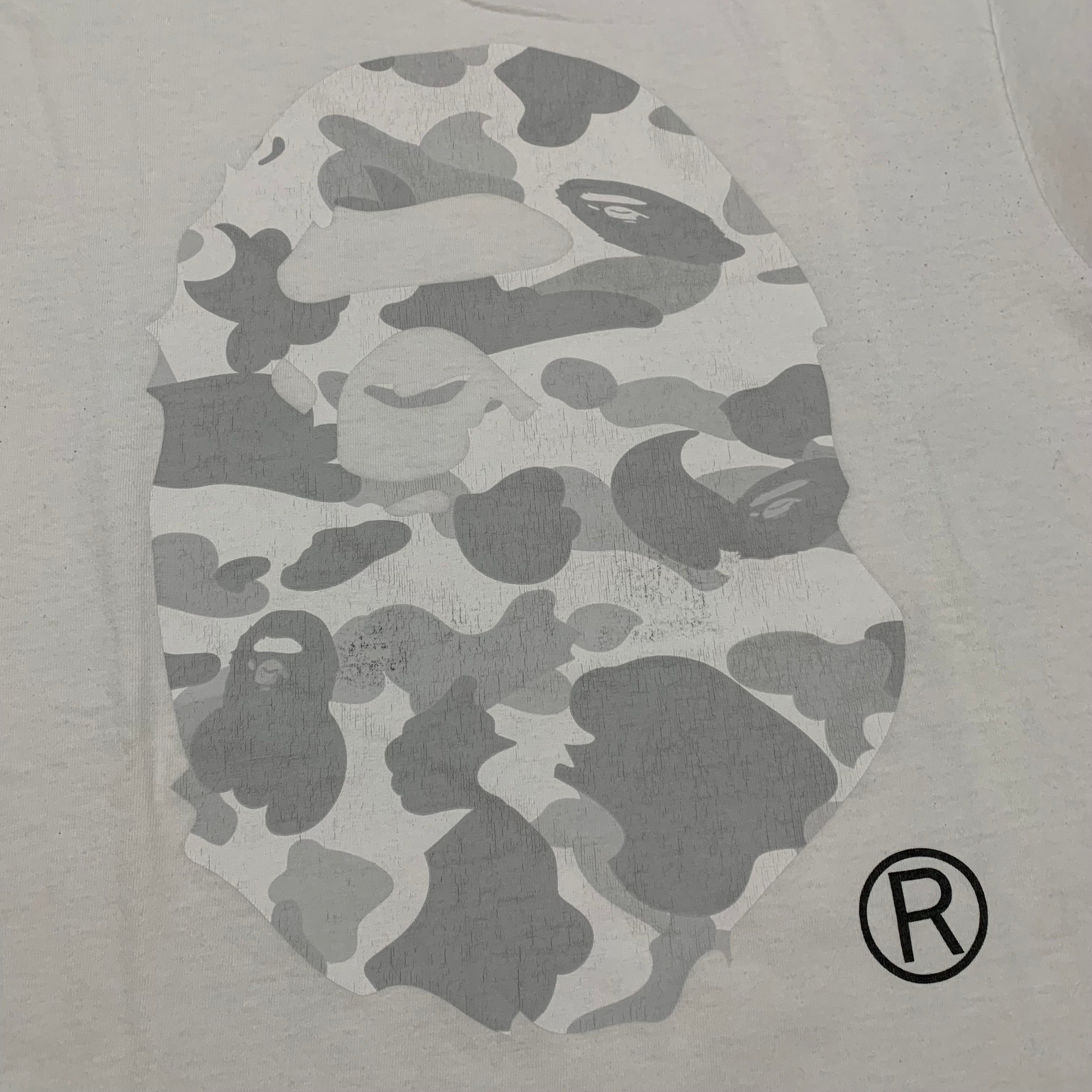 Bape Large Big Ape Head Camo White Tee A Bathing Ape Vintage