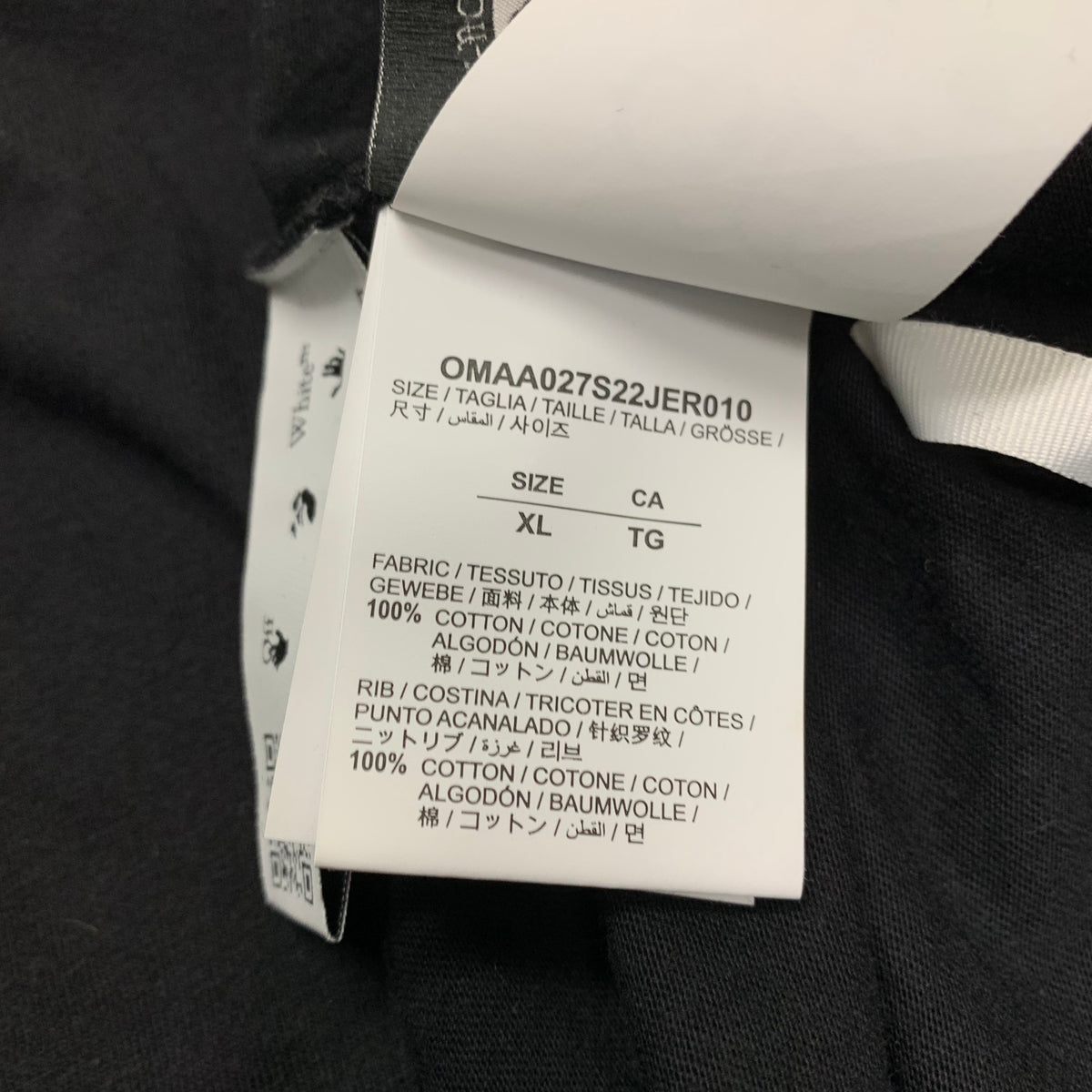 Off White XL Tee Wave Diag Black T-Shirt Virgil Abloh