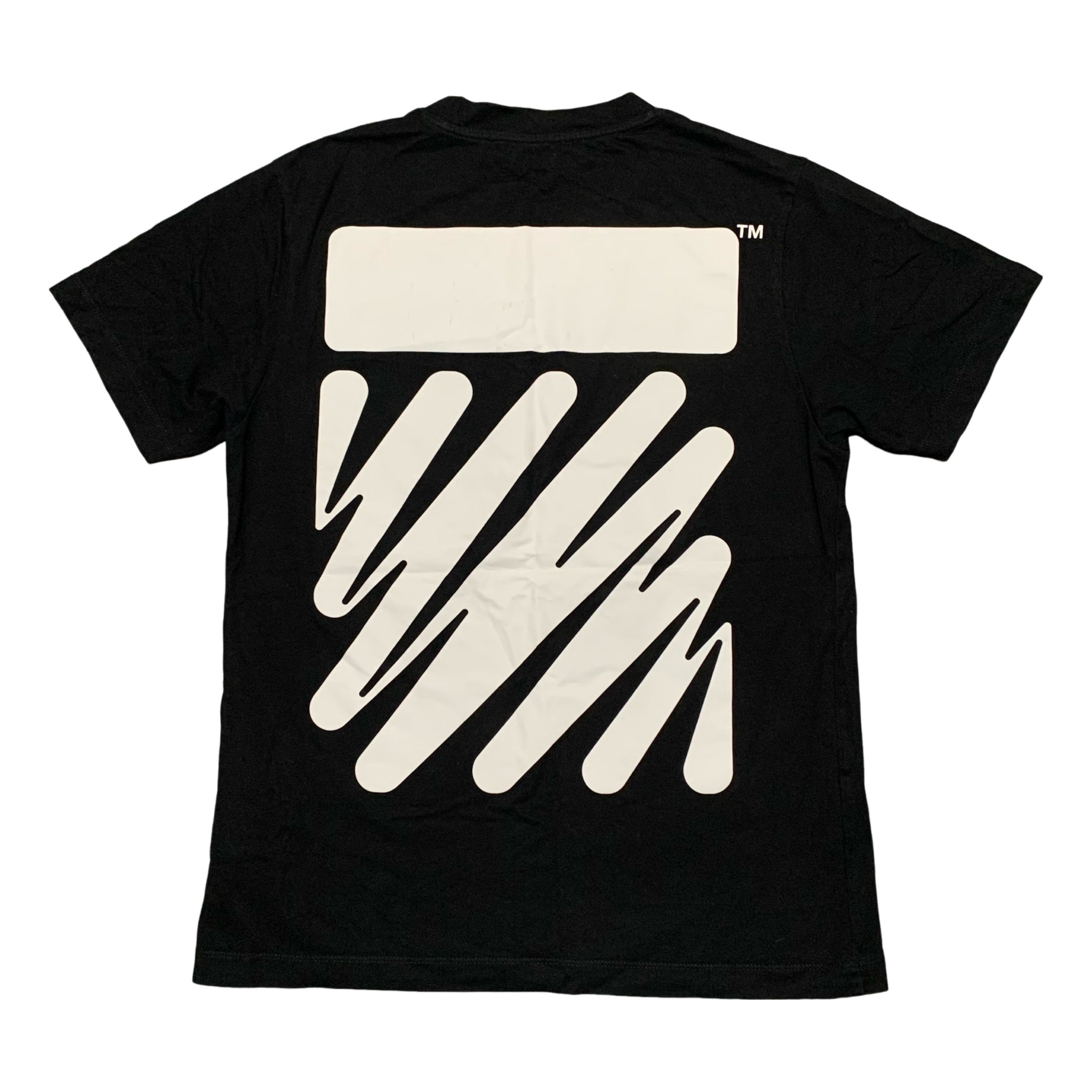 Off White Medium Wave Diagonal Black Tee Virgil Abloh