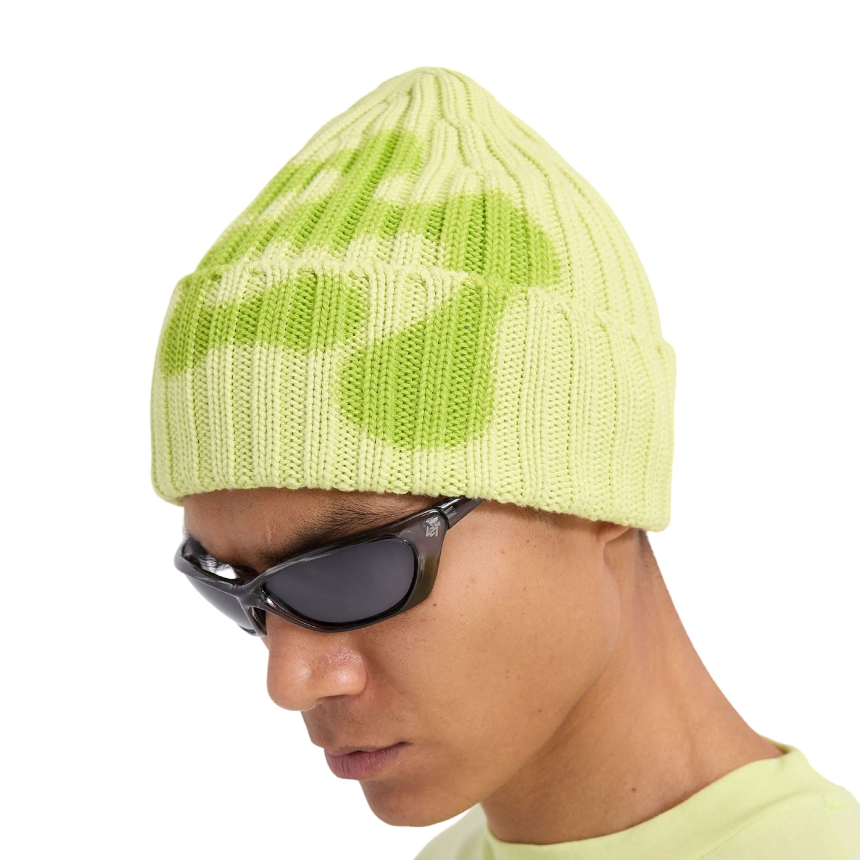 Represent Beanie Heavy Rib Shadow Lime Green Hat
