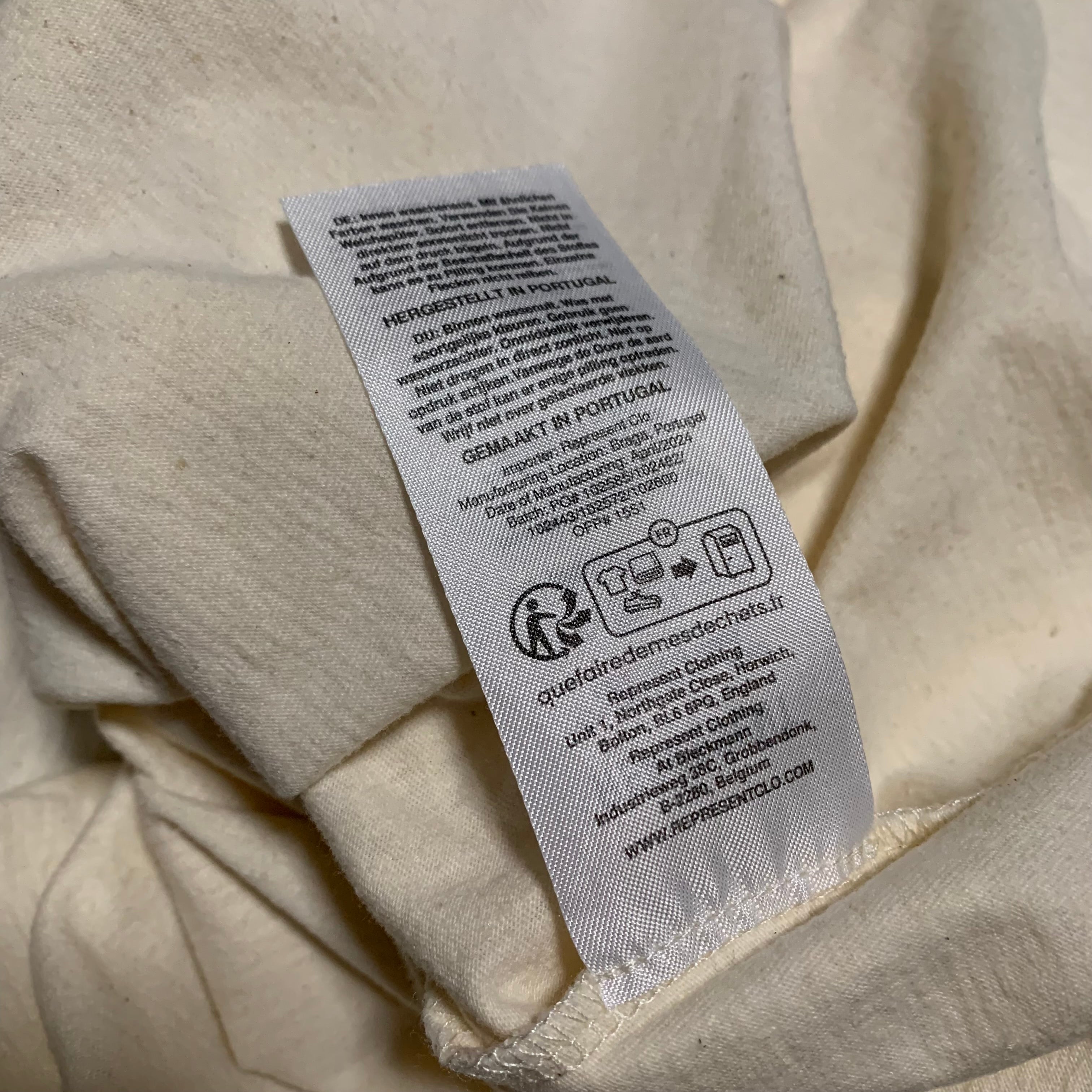 Represent XS Permanent Vaction Pocket Tee Antique White Tee