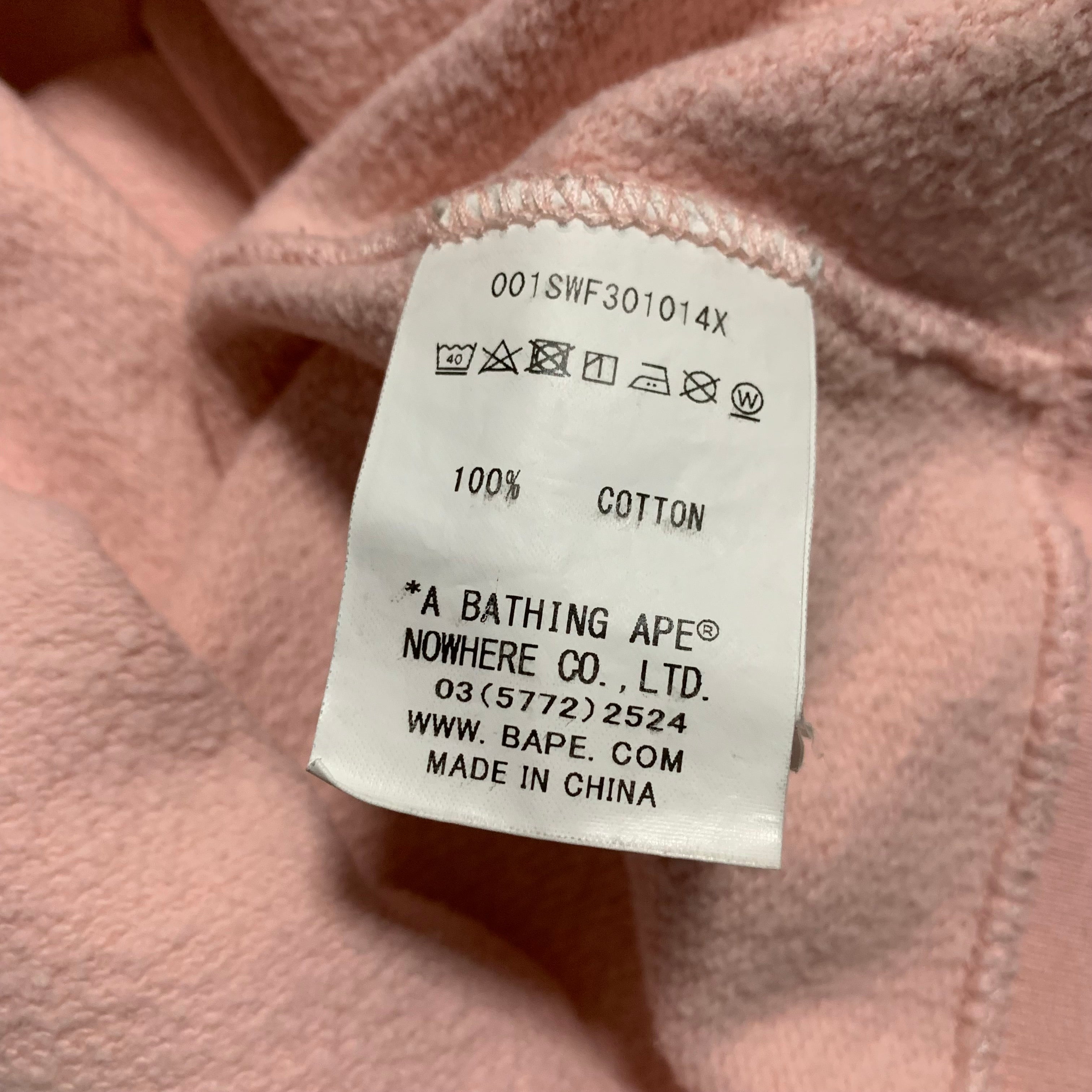 Bape Medium Pink Sweatshirt Crewneck 'World Gone Mad' A Bathing Ape