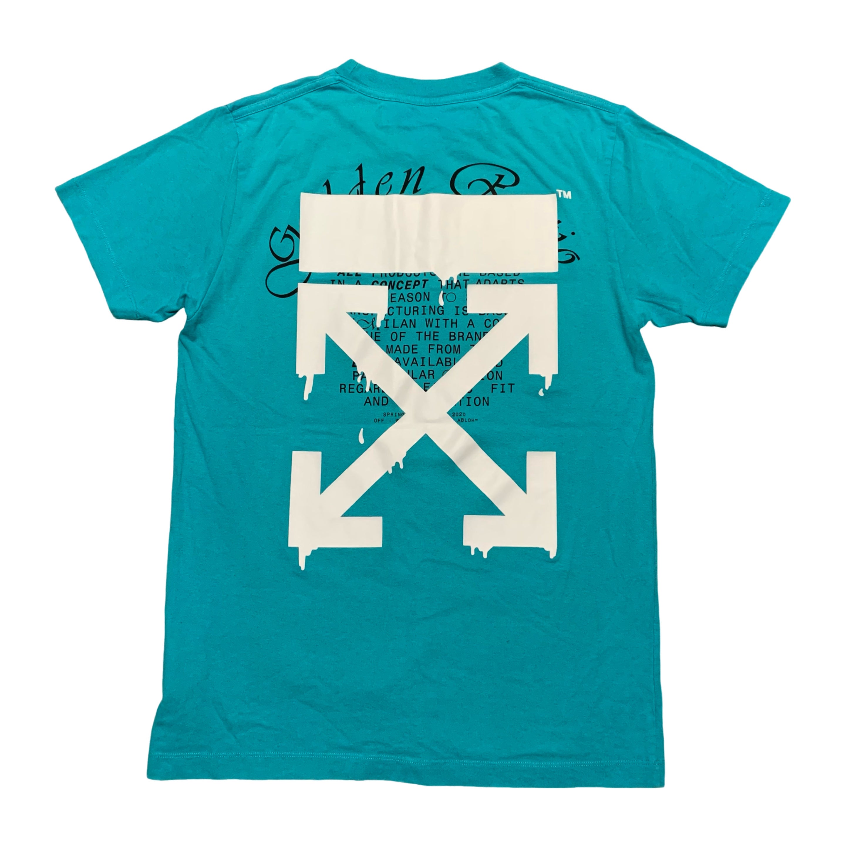 Off White Small Dripping Arrows Blue Tee Virgil Abloh