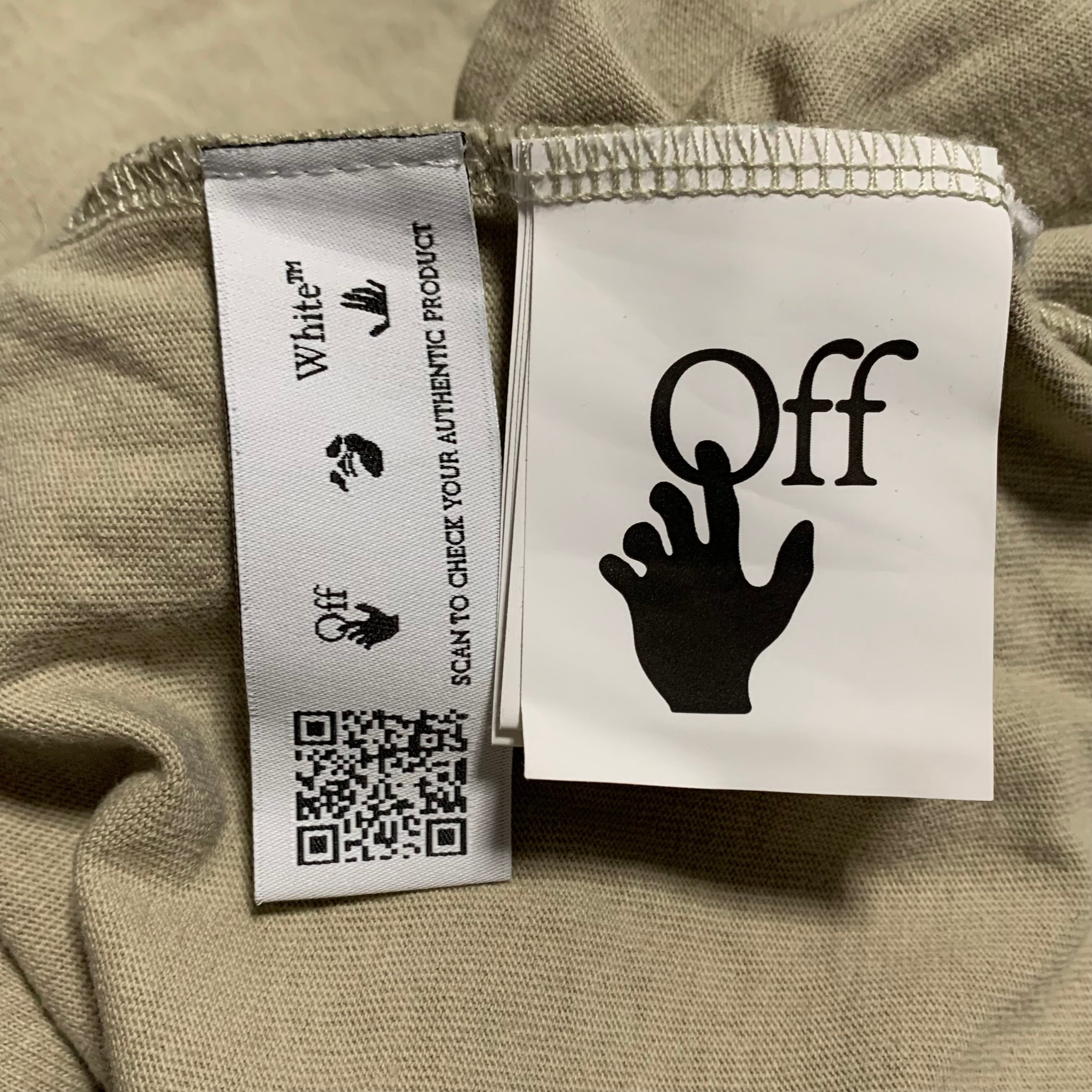 Off White Small Bubble Arrows Beige Tee Virgil Abloh