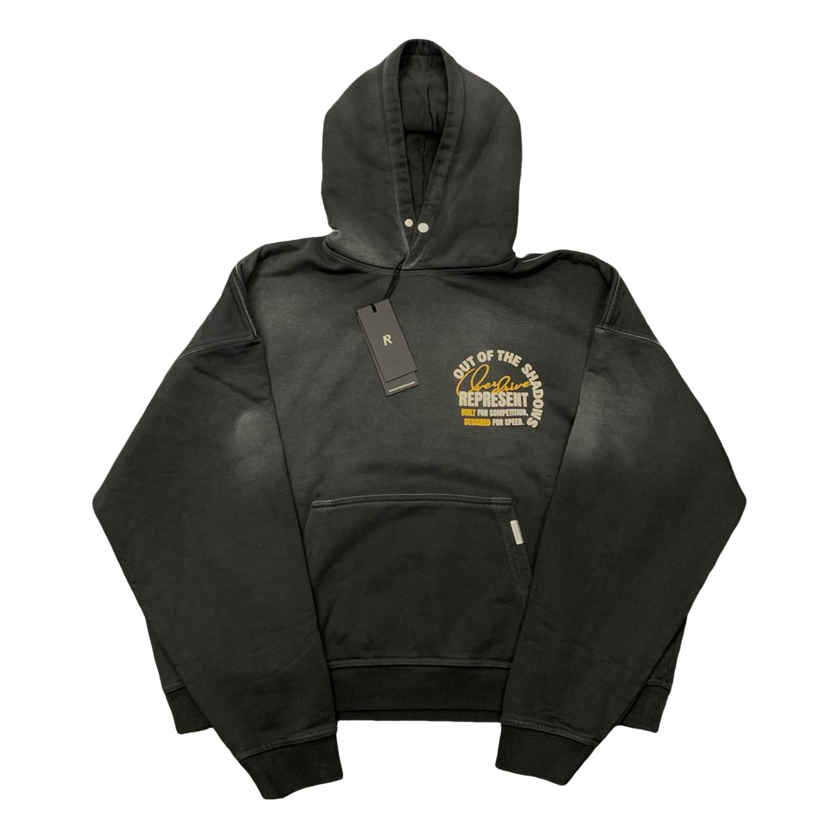 Represent XS Hoodie Out Of The Shadows Stained Black Hoodie
