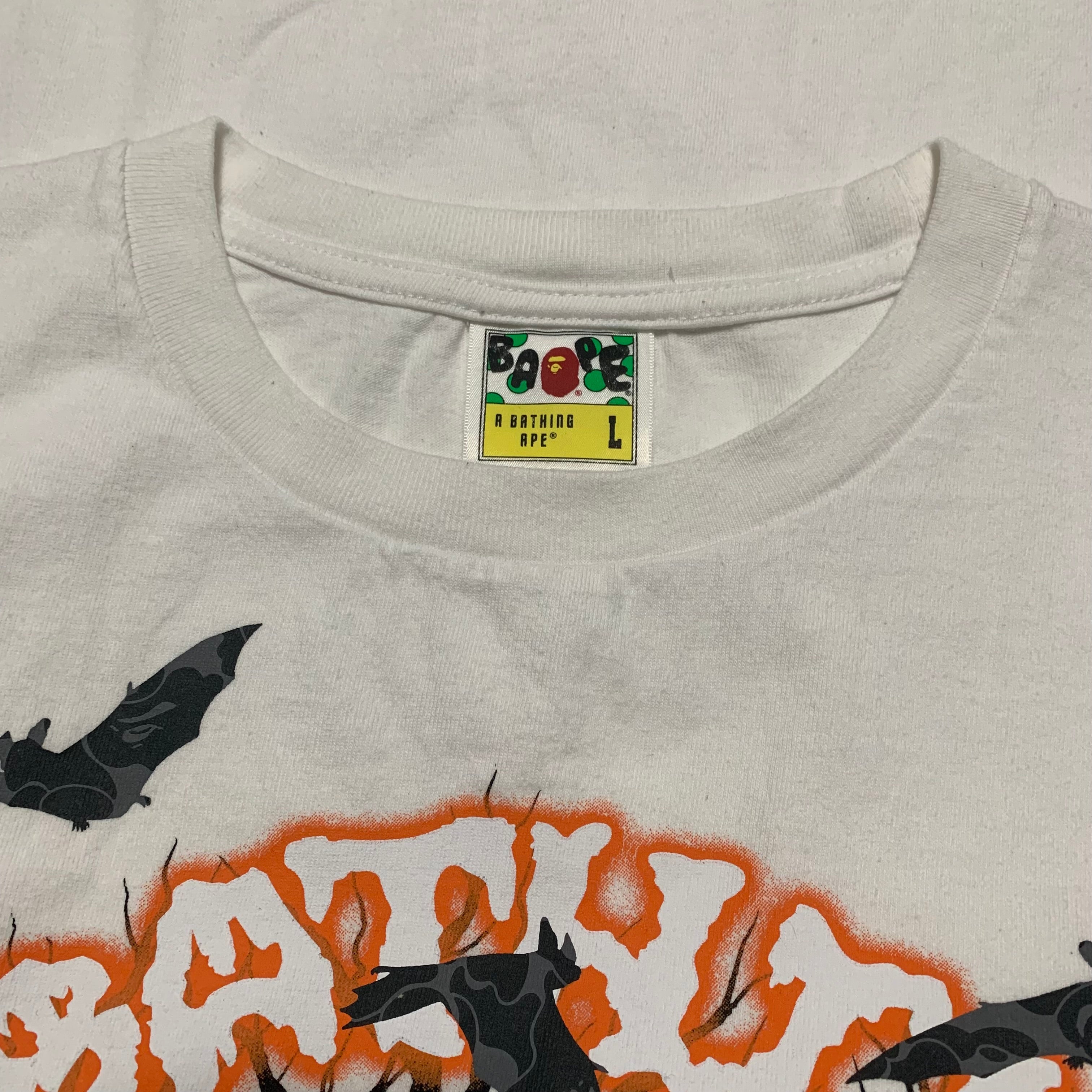 Bape Large Jack O' Lantern College White Tee Halloween 2022