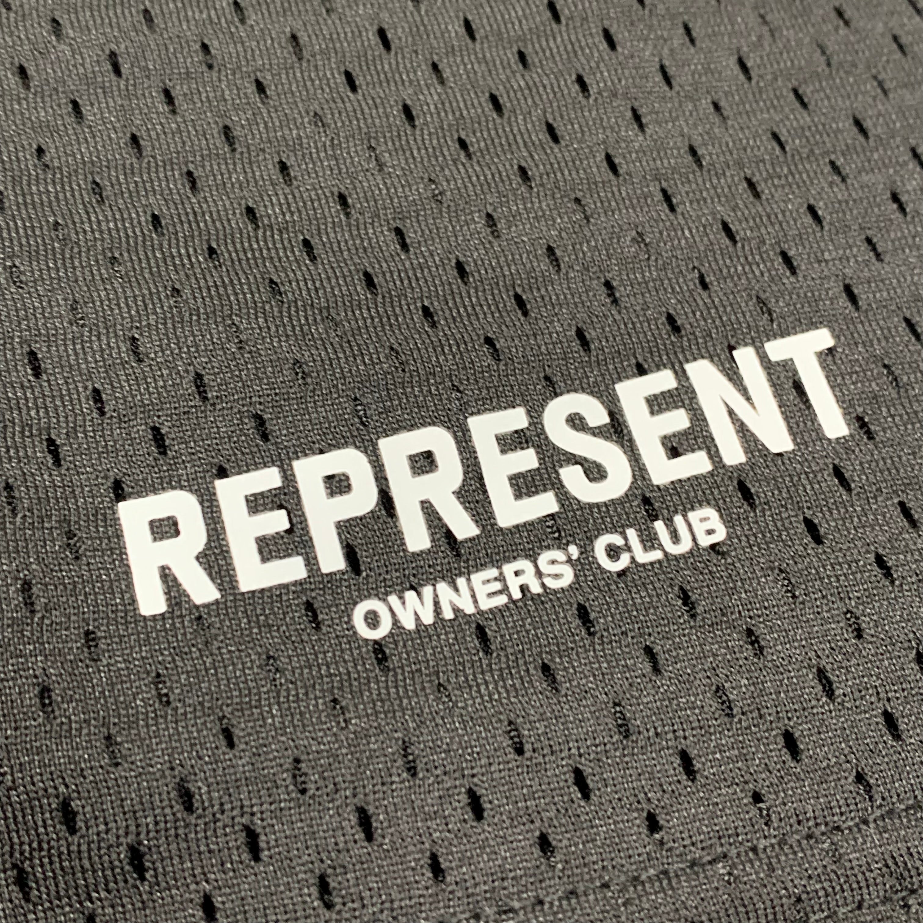 Represent Small Shorts Owners Club Black Mesh Zip Bottoms
