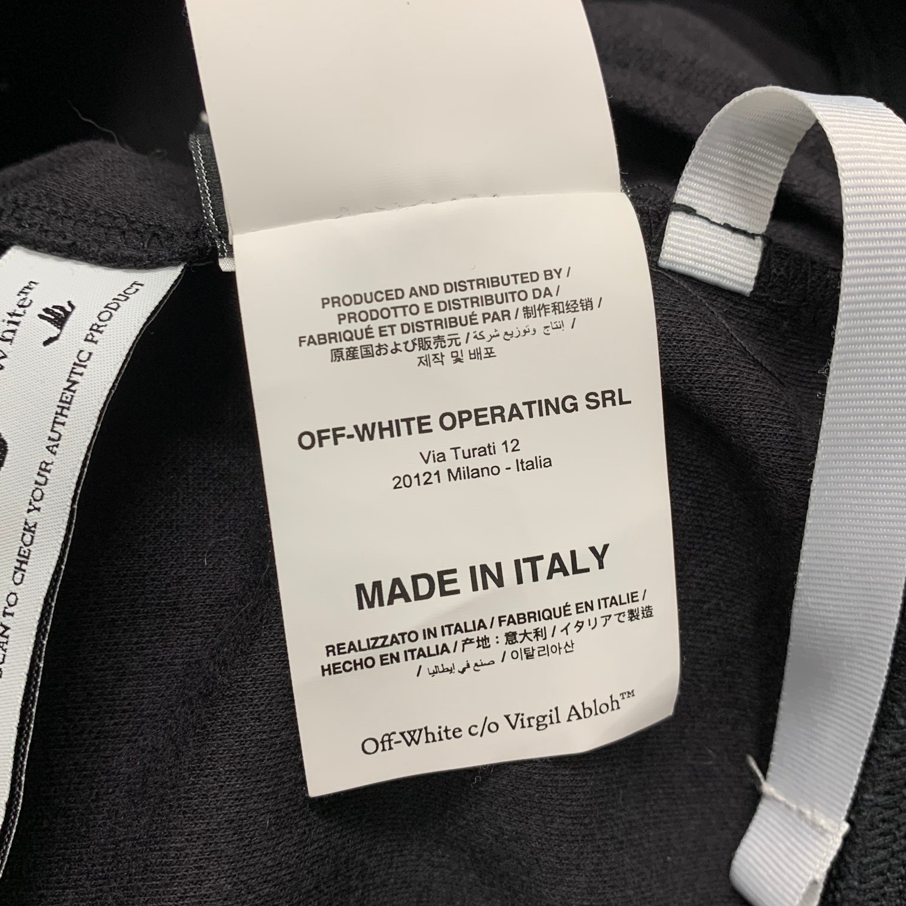 Off White Small Jacket Single Arrows Black Track Top Jacket Virgil Abloh