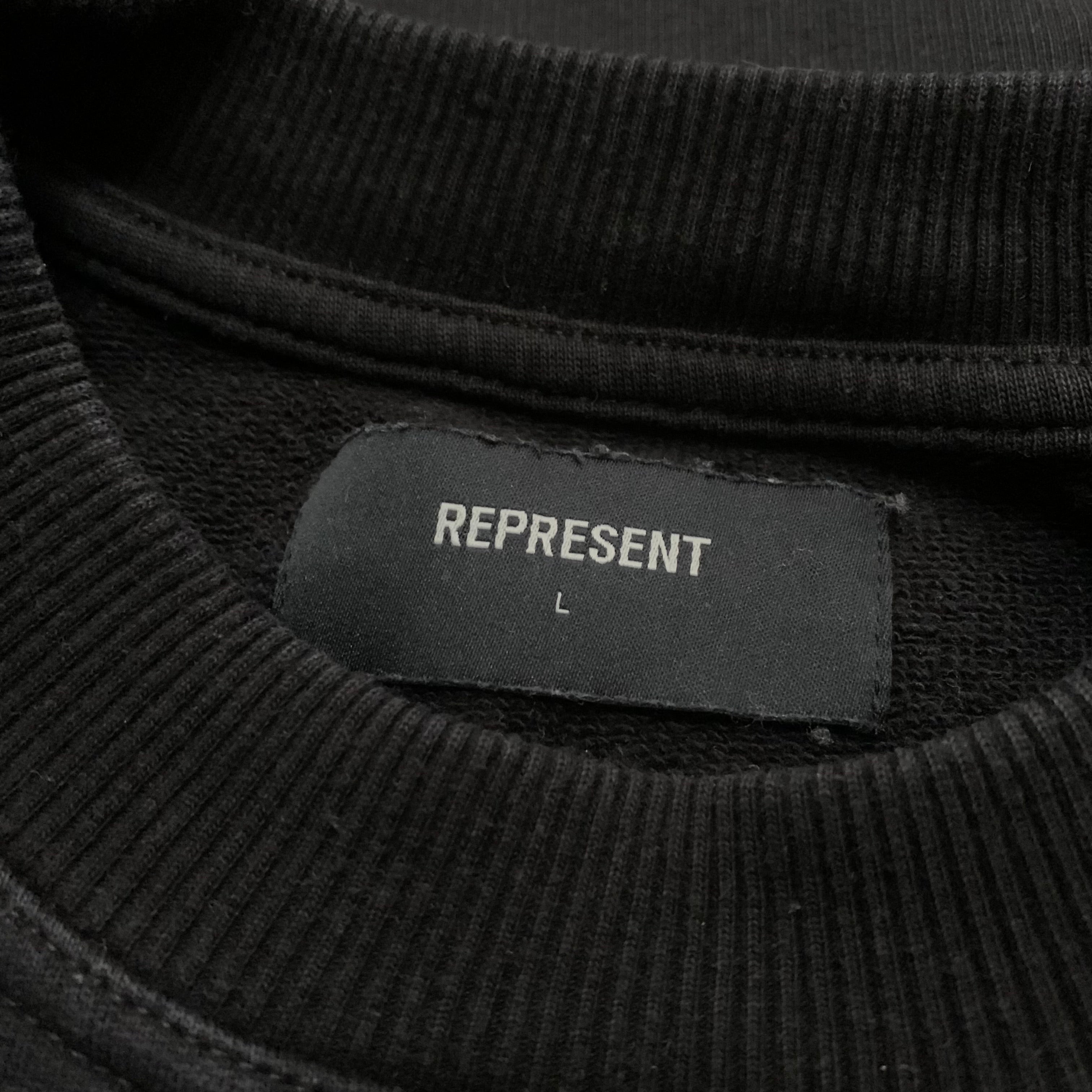 Represent Large Vitesse Jet Black Sweater Sweatshirt Crewneck