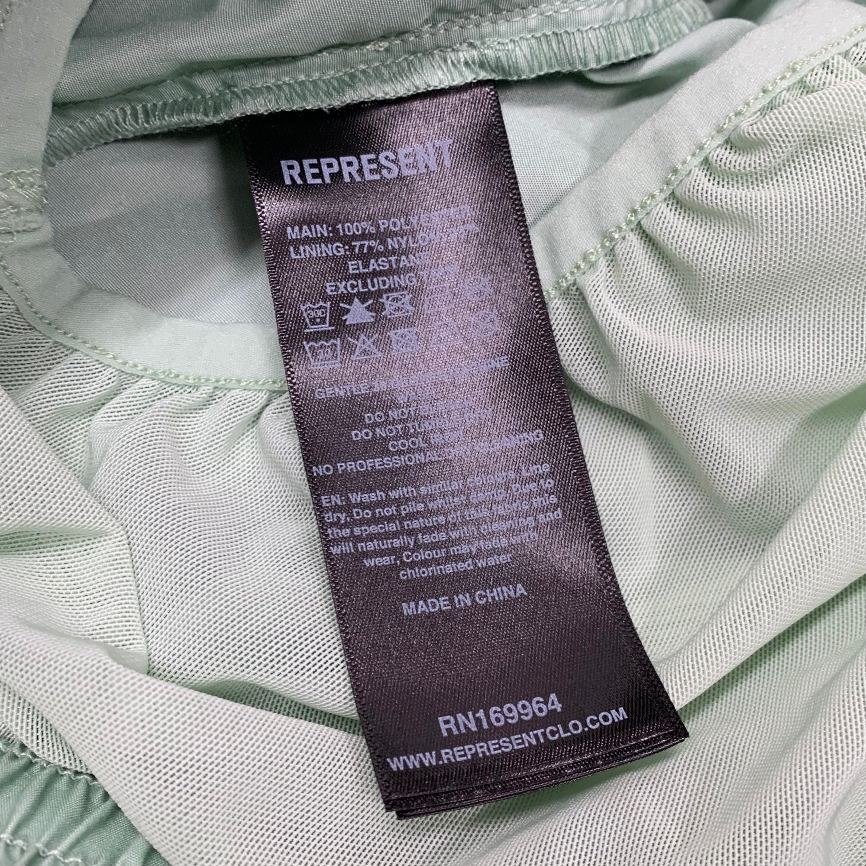 Represent Large Swim Shorts Initial Mint Green Bottoms