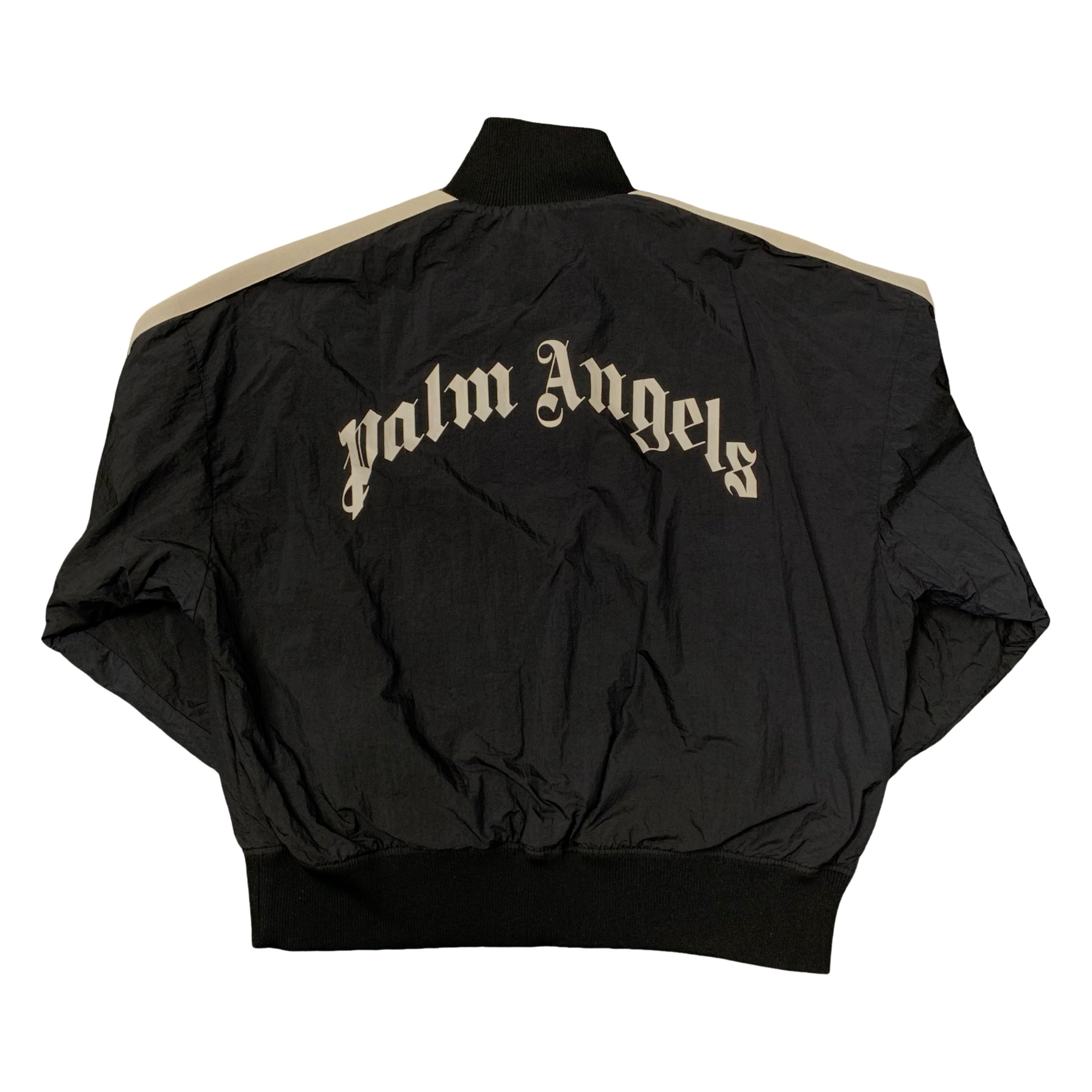 Palm Angels Large Jacket Black Classic Stripe Track Jacket Windbreaker