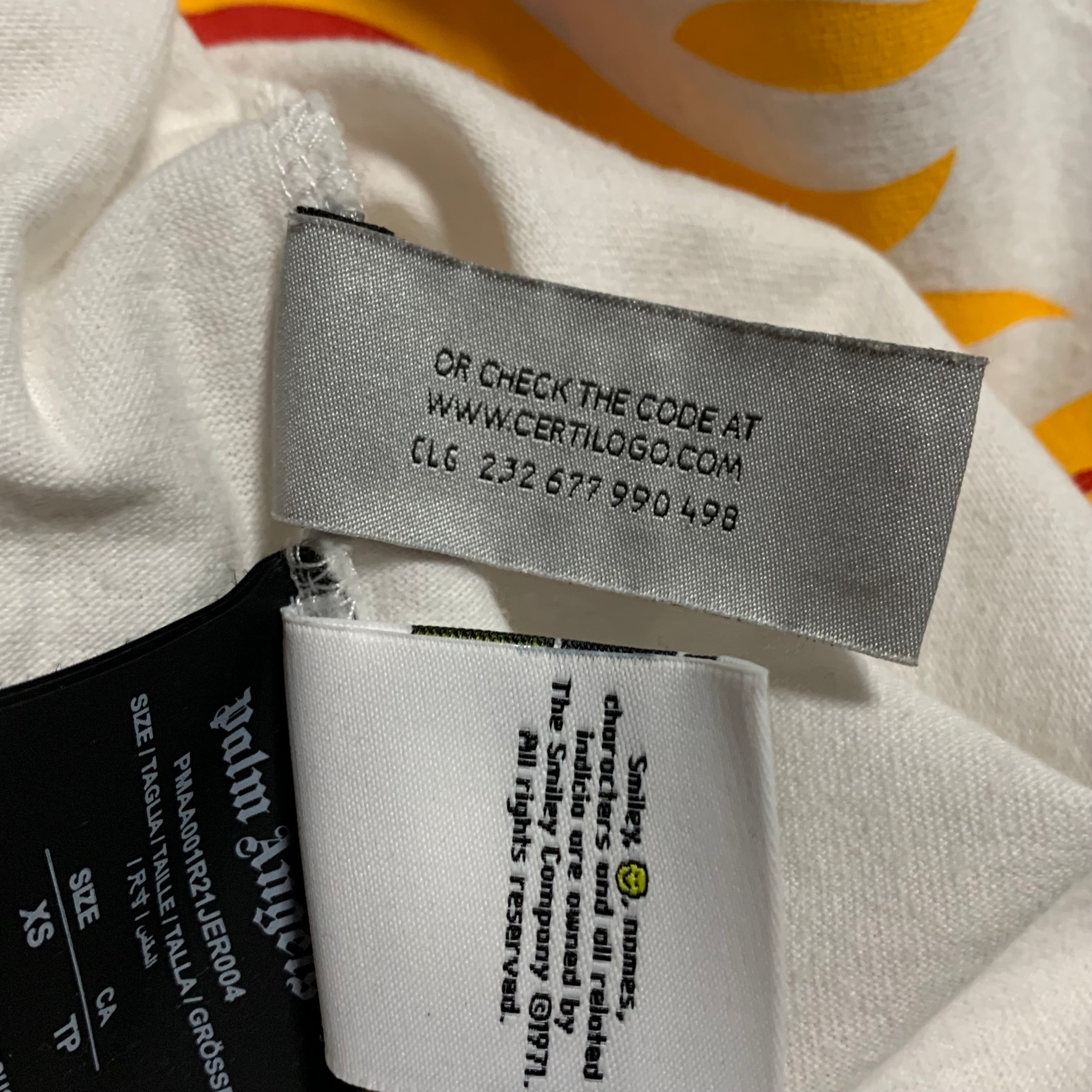 Palm Angels XS Burning Head White Tee 2021