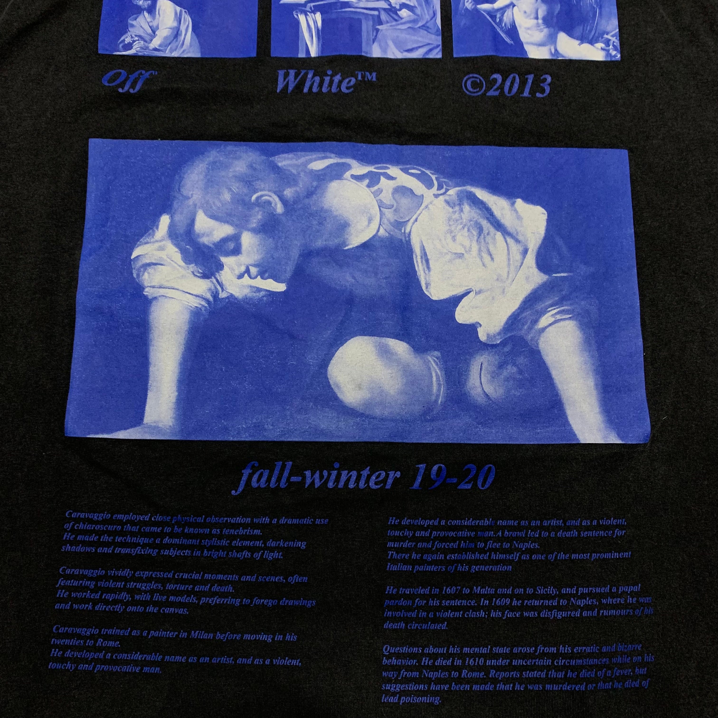 Off White XL Hardcore Caravaggio Off Black Tee Virgil Abloh