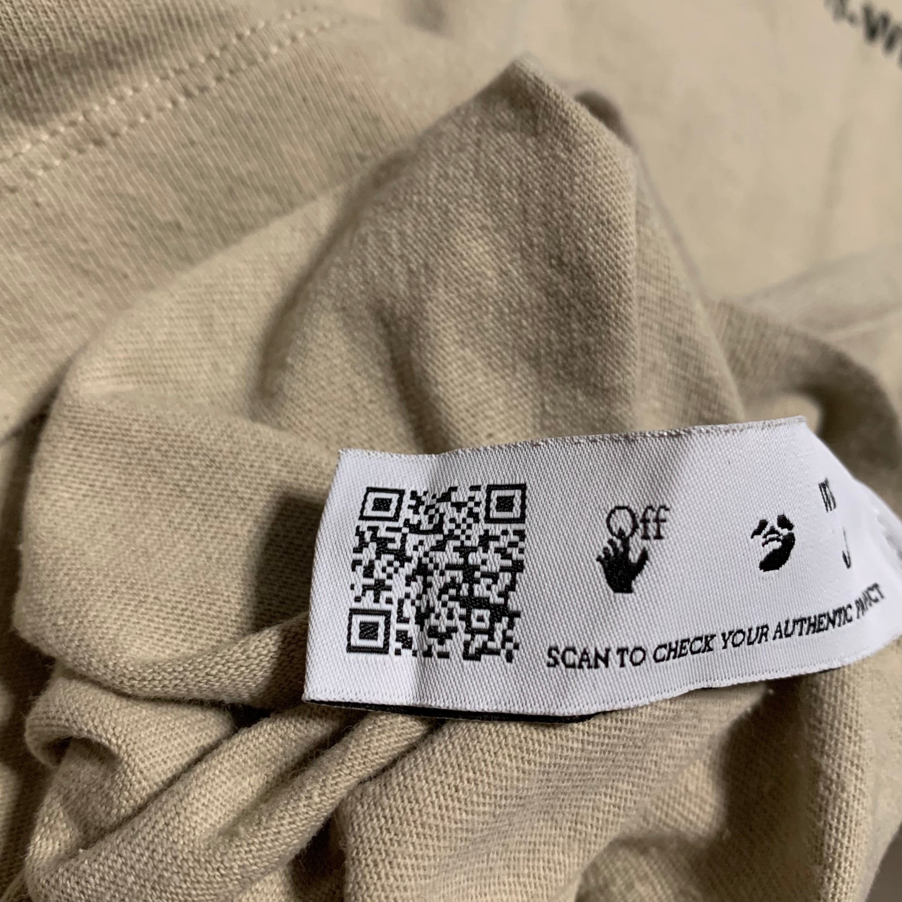 Off White Small Caravaggio Arrows Beige Tan Tee Virgil Abloh