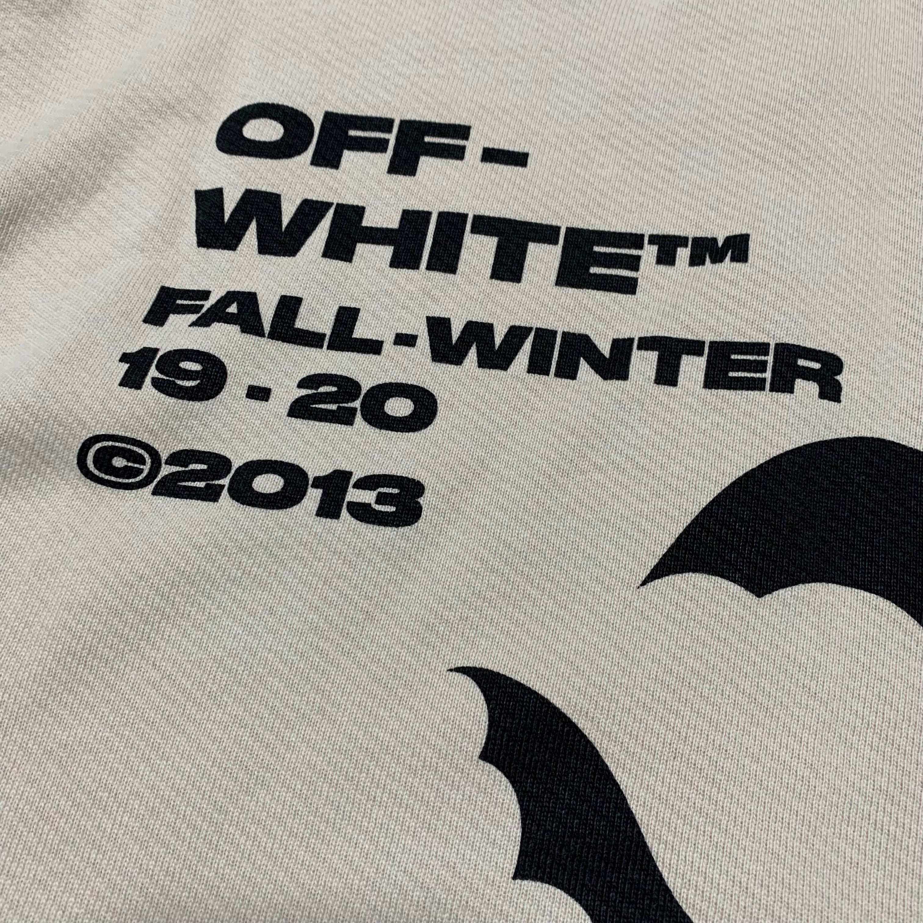Off White Medium Bats Print Beige White Crewneck Sweatshirt Virgil Abloh