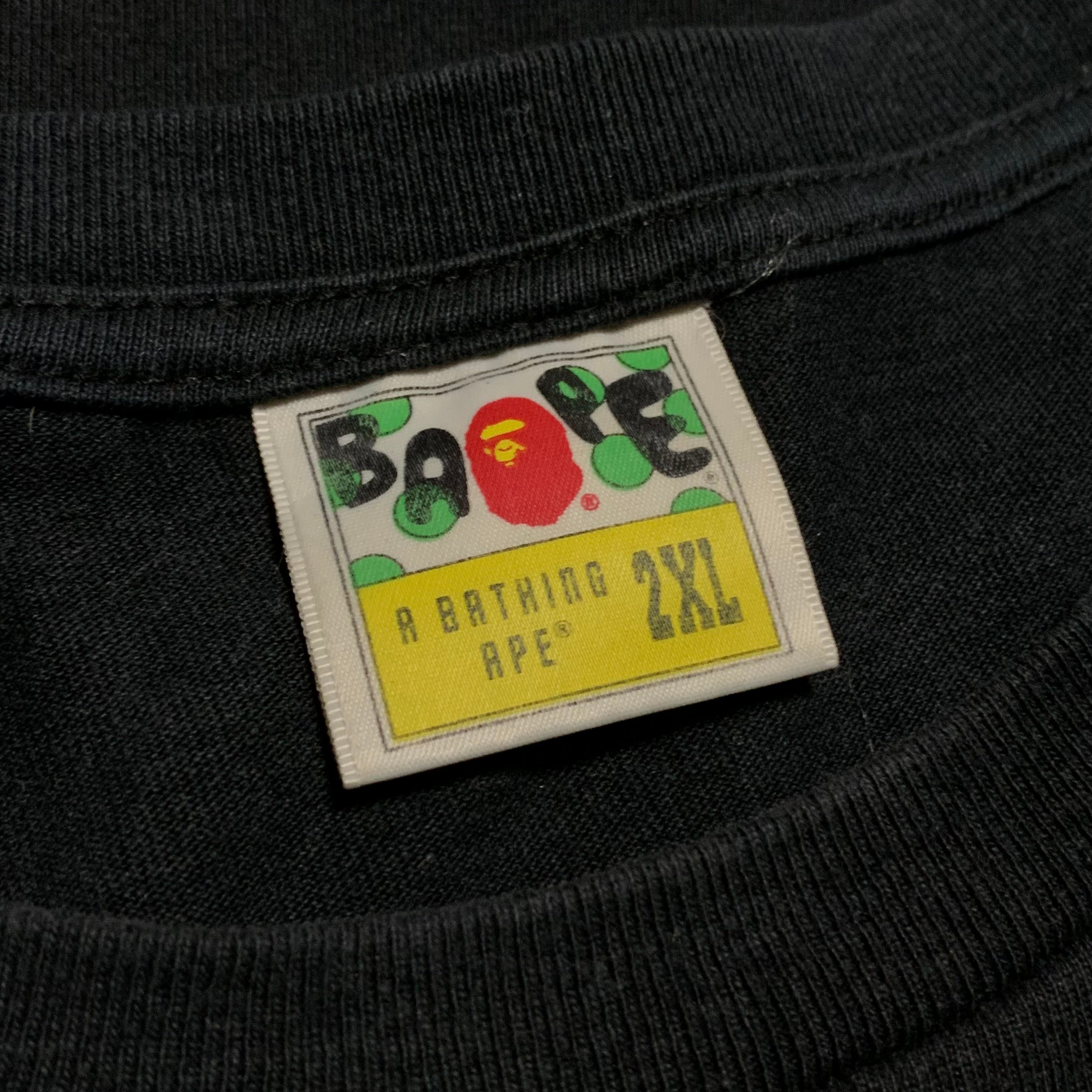 Bape 2XL Shark Multi Camo Black Tee A Bathing Ape XXL