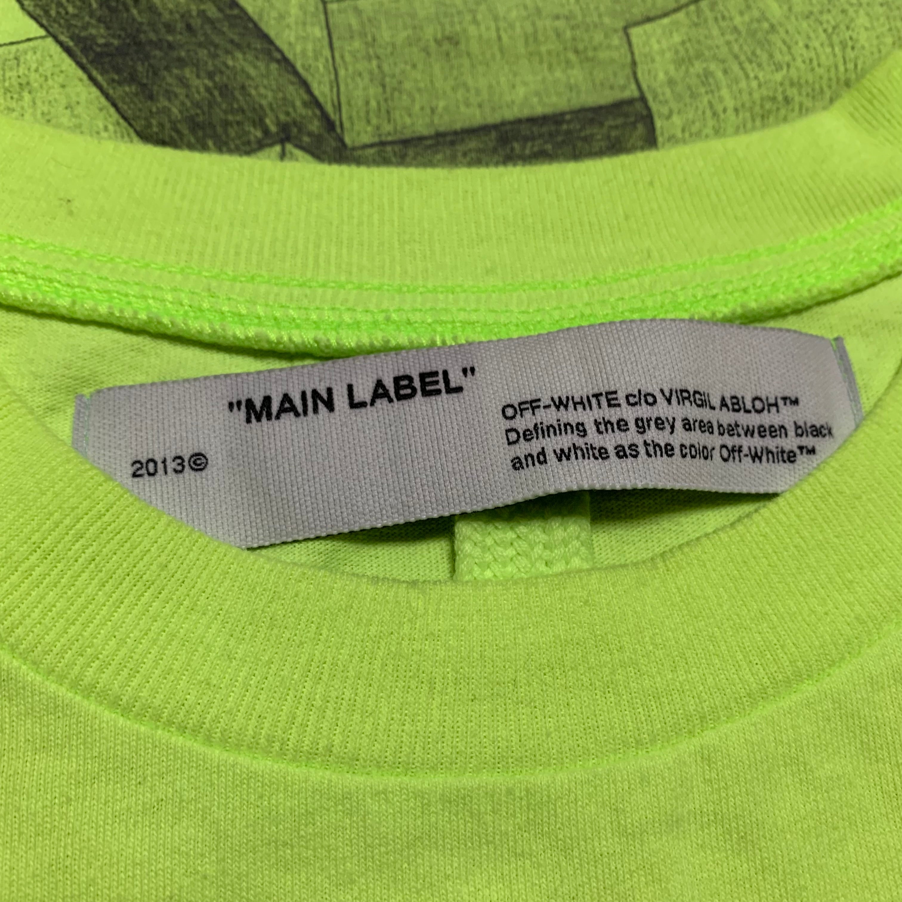 Off White Small Arrows Graphic Neon Green Tee Virgil Abloh