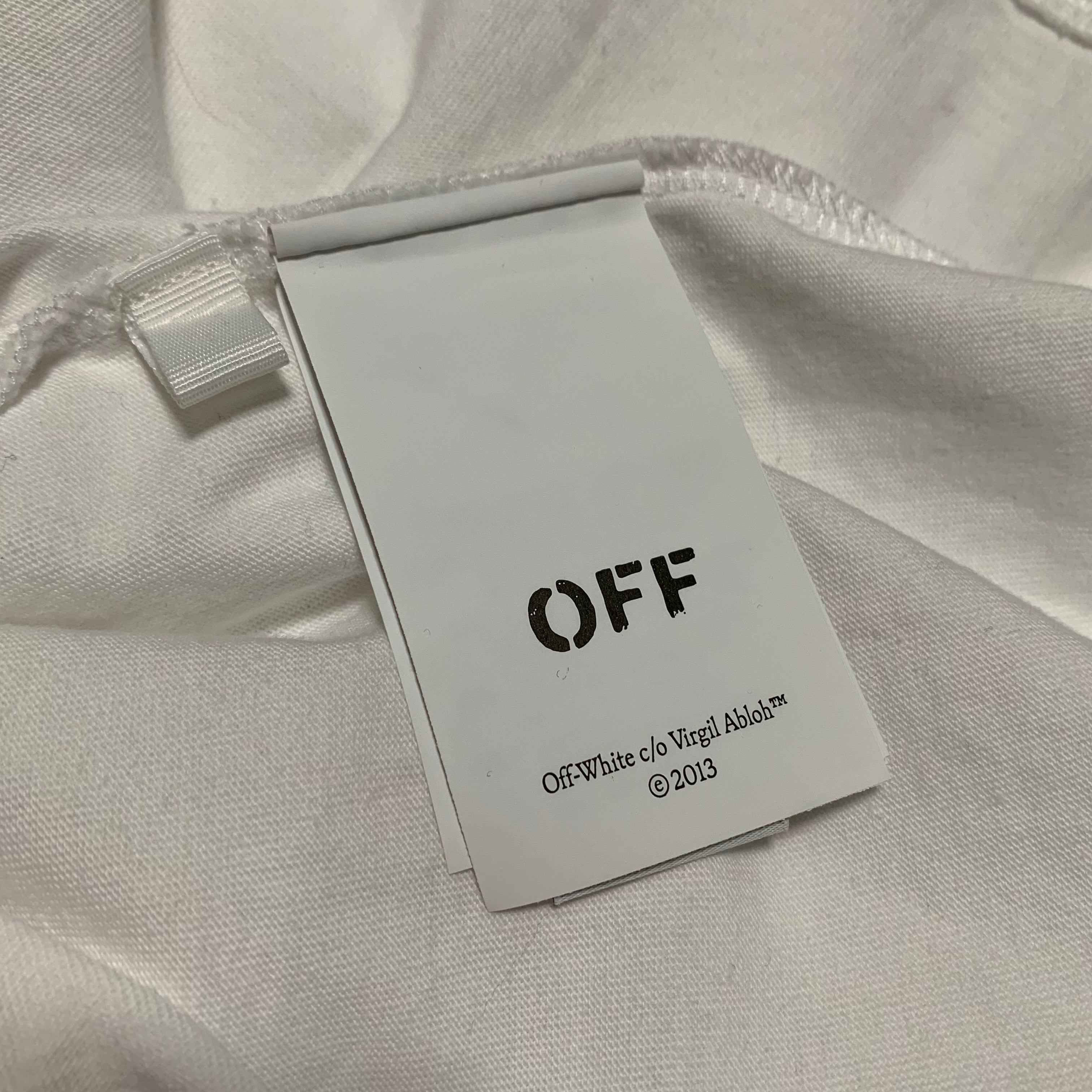 Off White Small Graffiti Graphic White Tee Virgil Abloh Limited Edition