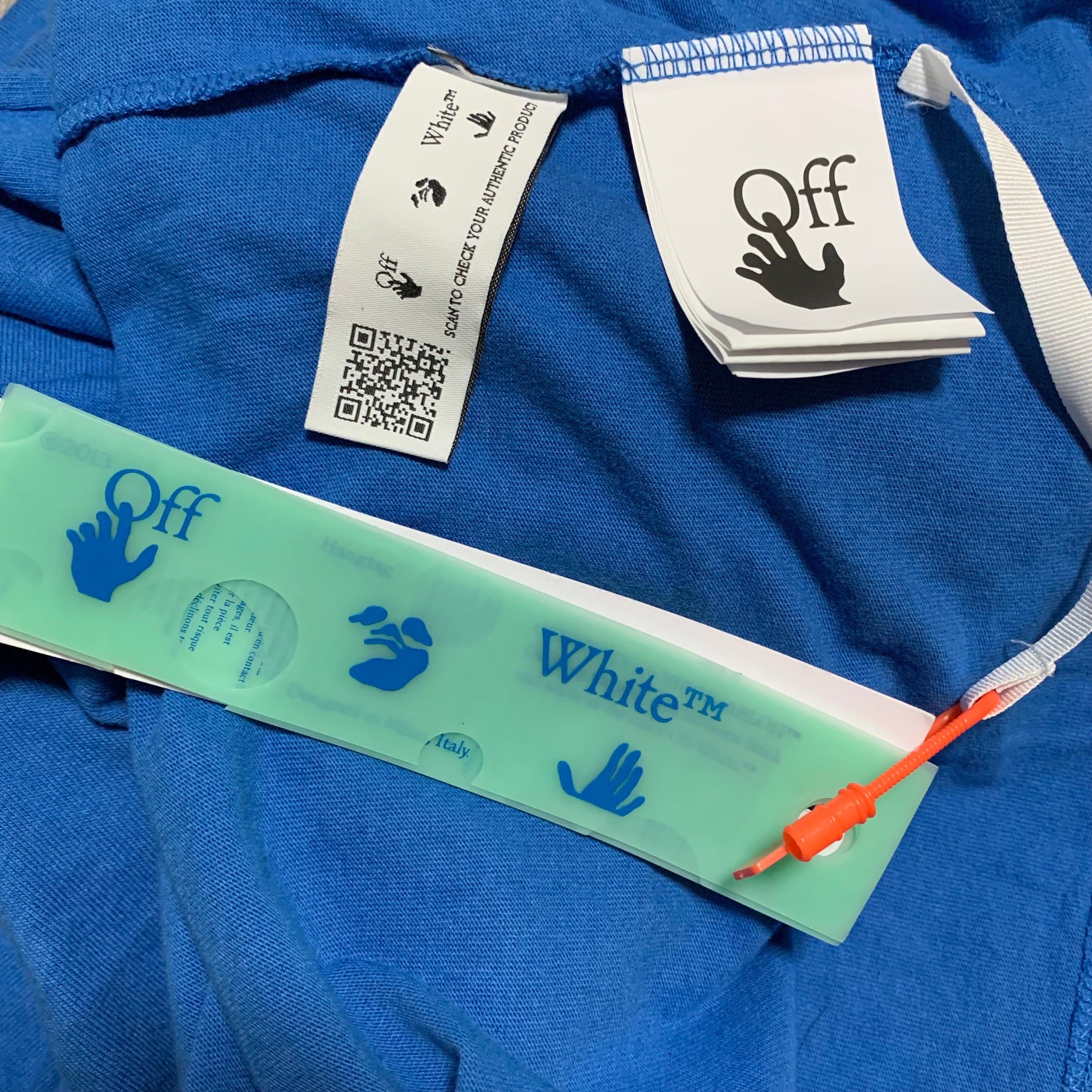 Off White XL Diag Tab Blue Tee Virgil Abloh