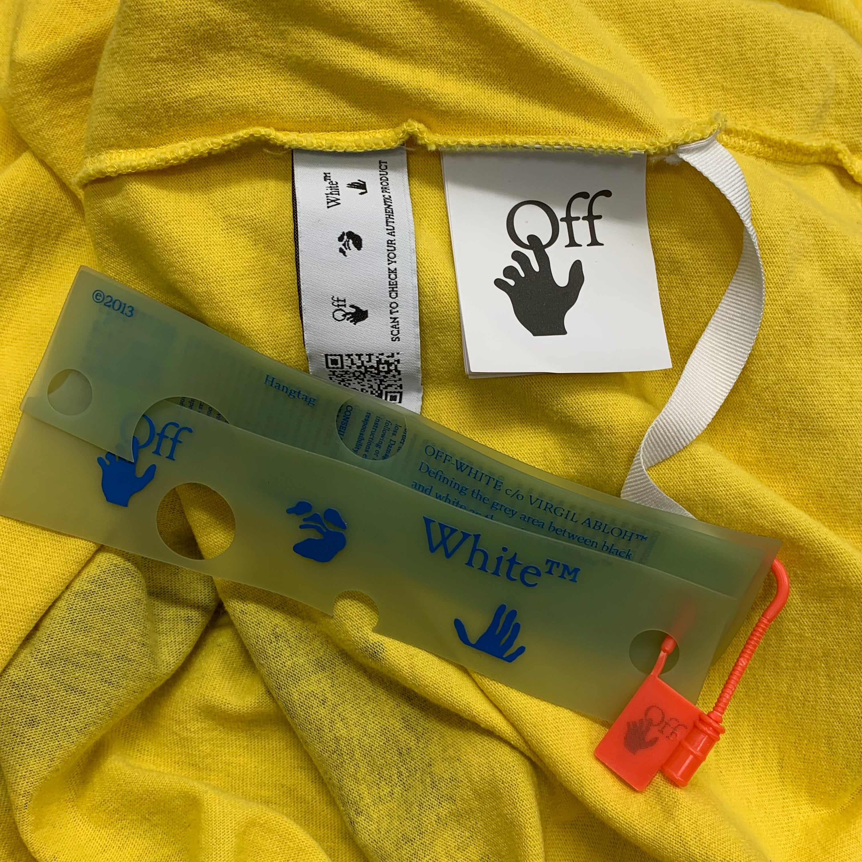 Off White Medium Tee Graffiti Arrows Yellow T-Shirt Virgil Abloh