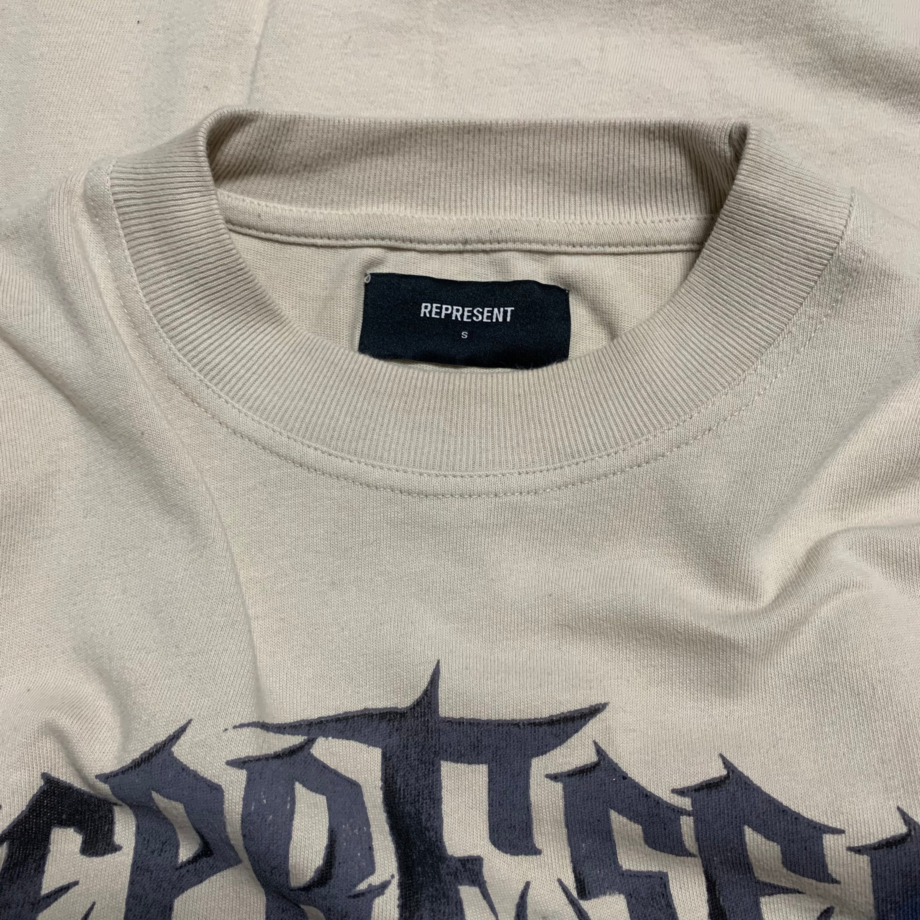 Represent Small Snake Graphic Vintage White Tee