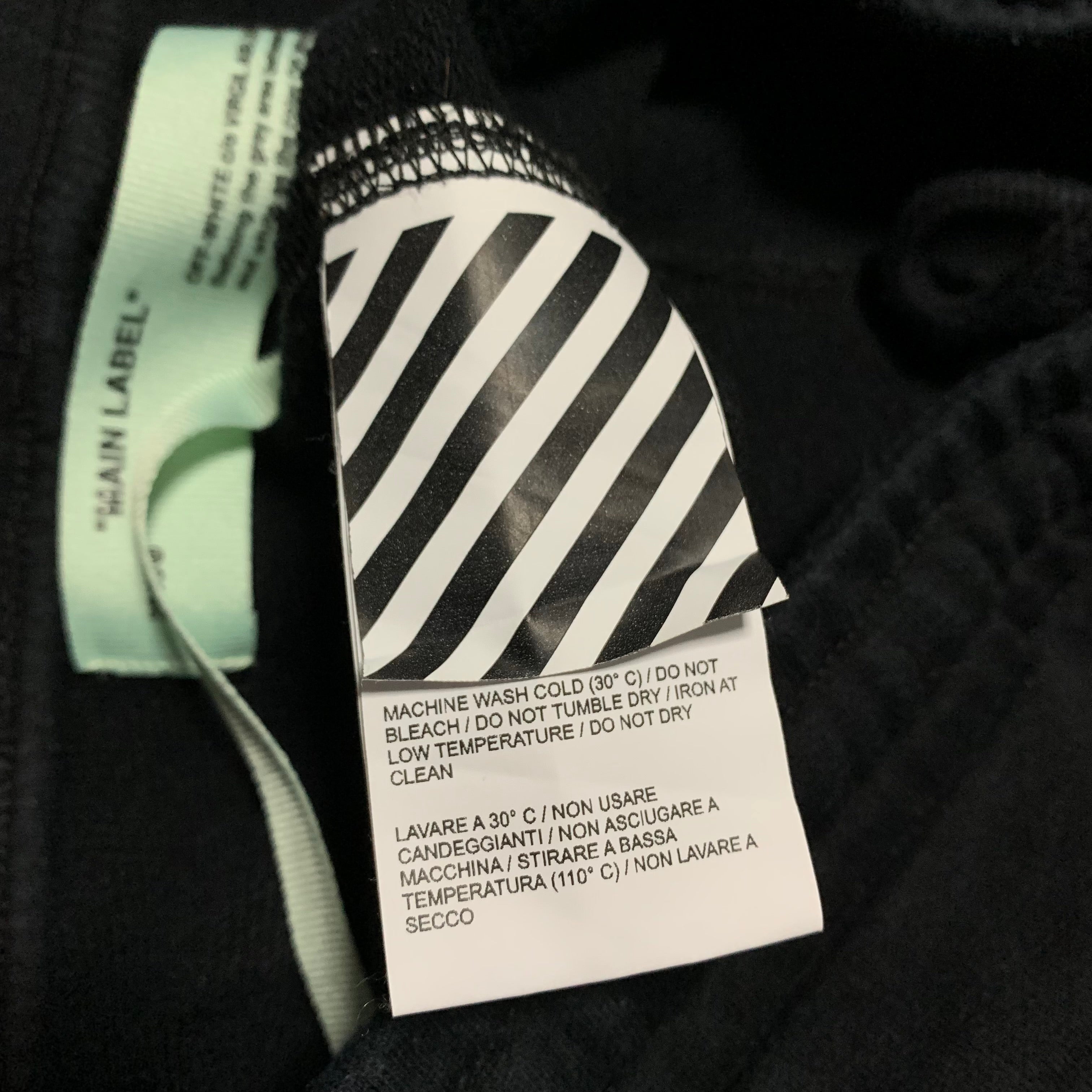 Off White Small Shorts Impressionism Black Sweatpants Bottoms Virgil Abloh