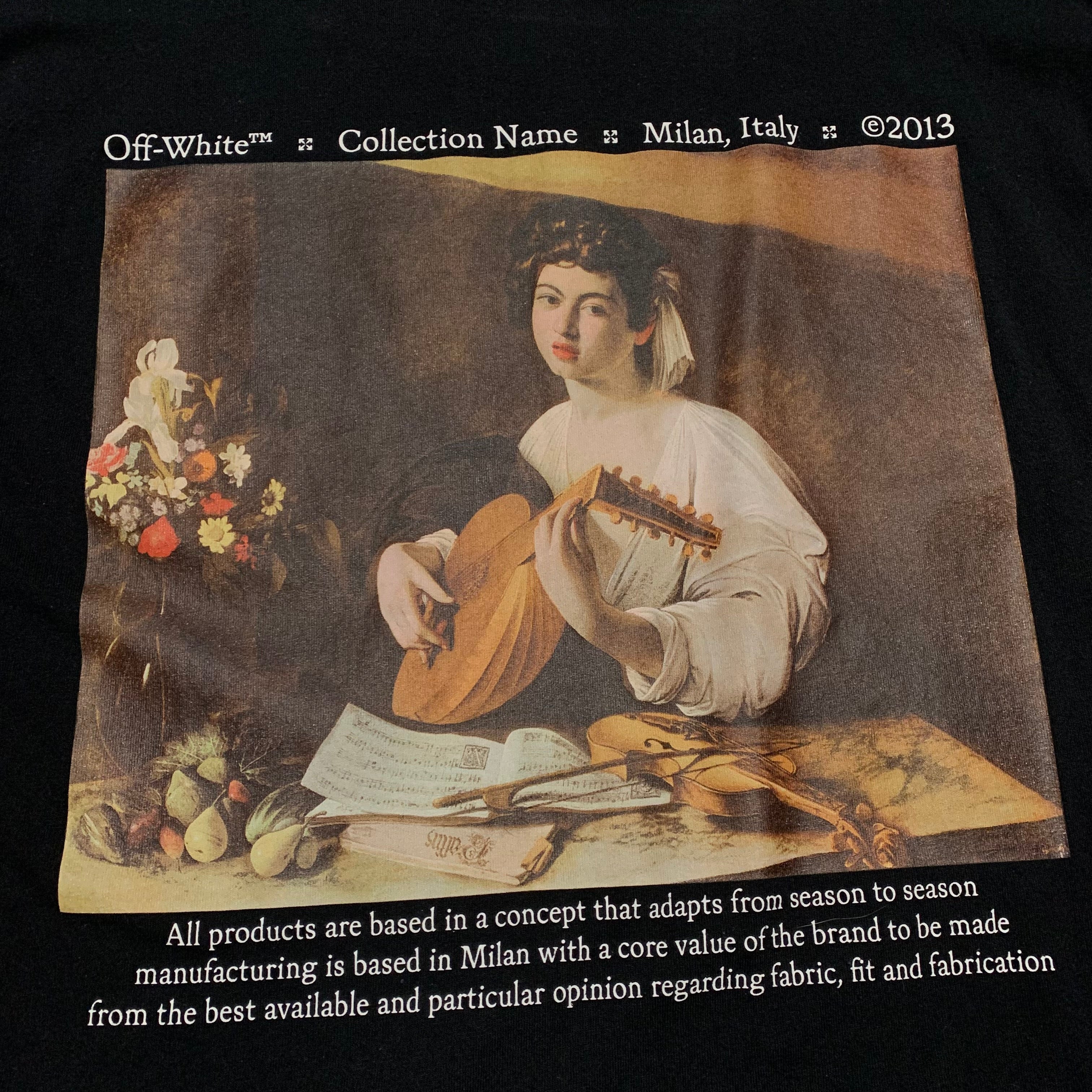 Off White Large Caravaggio Lute Black Tee Virgil Abloh