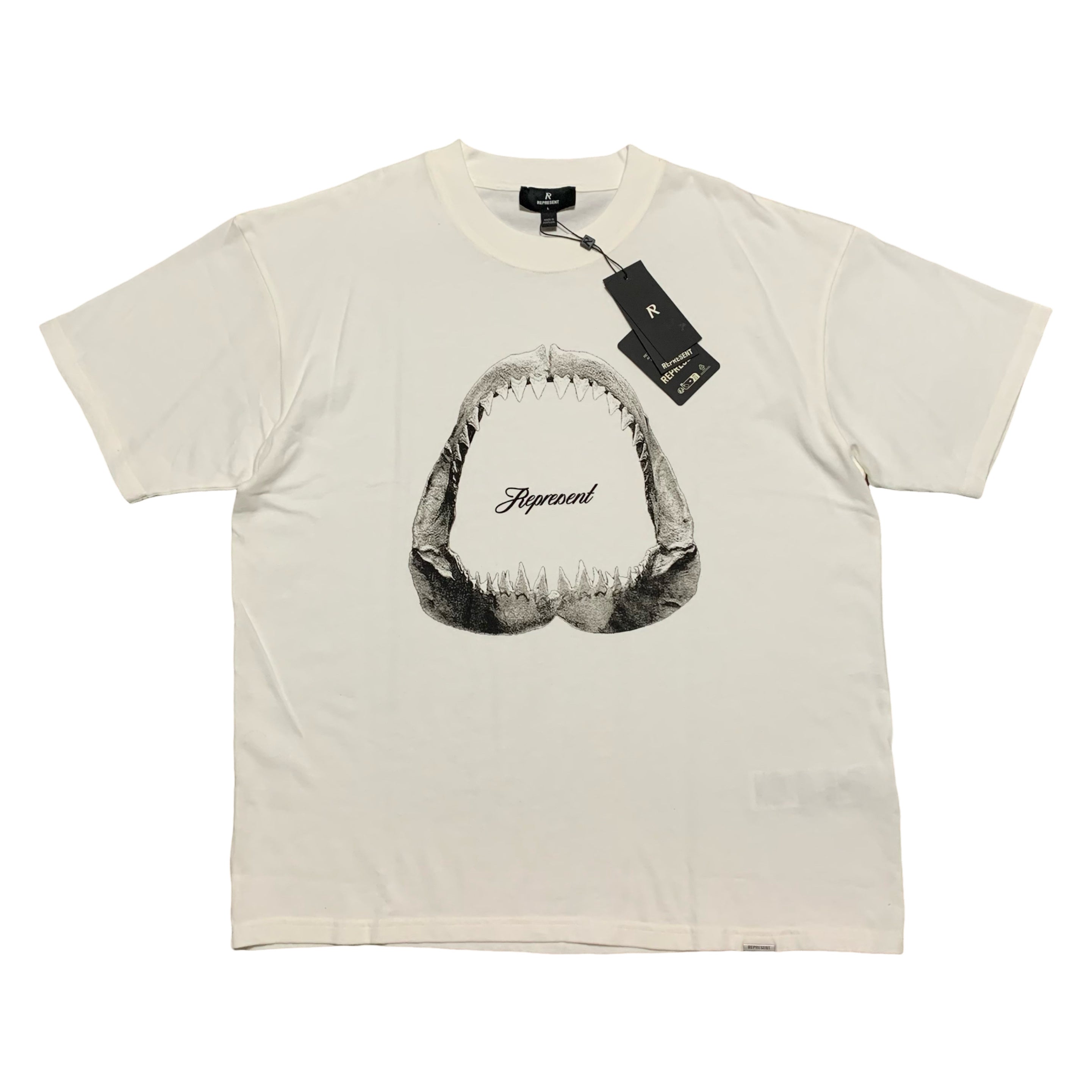 Represent Large Jaws Flat White Tee Graphic