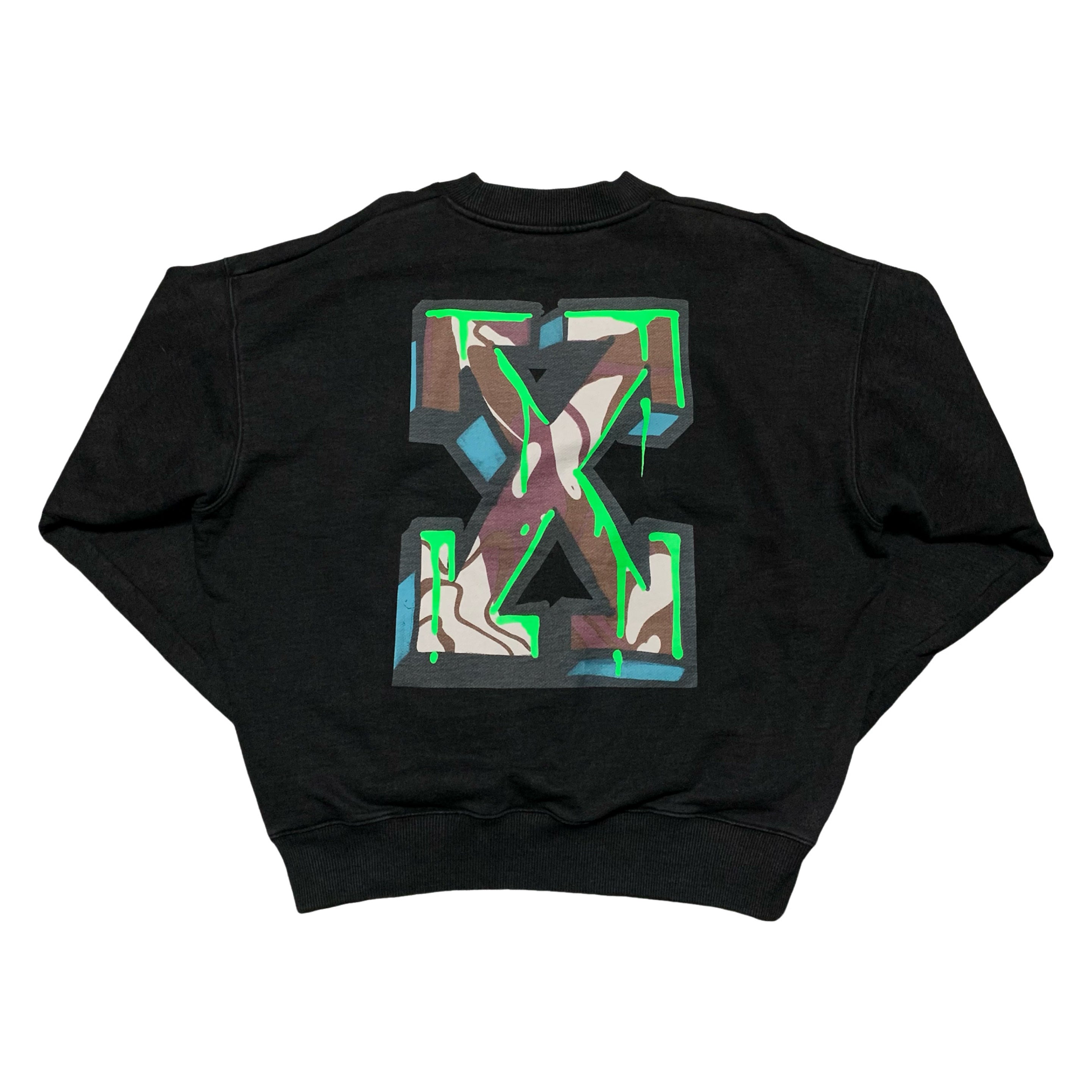 Off White Large Neen Arrows Black Sweater Sweatshirt Crewneck Virgil Abloh