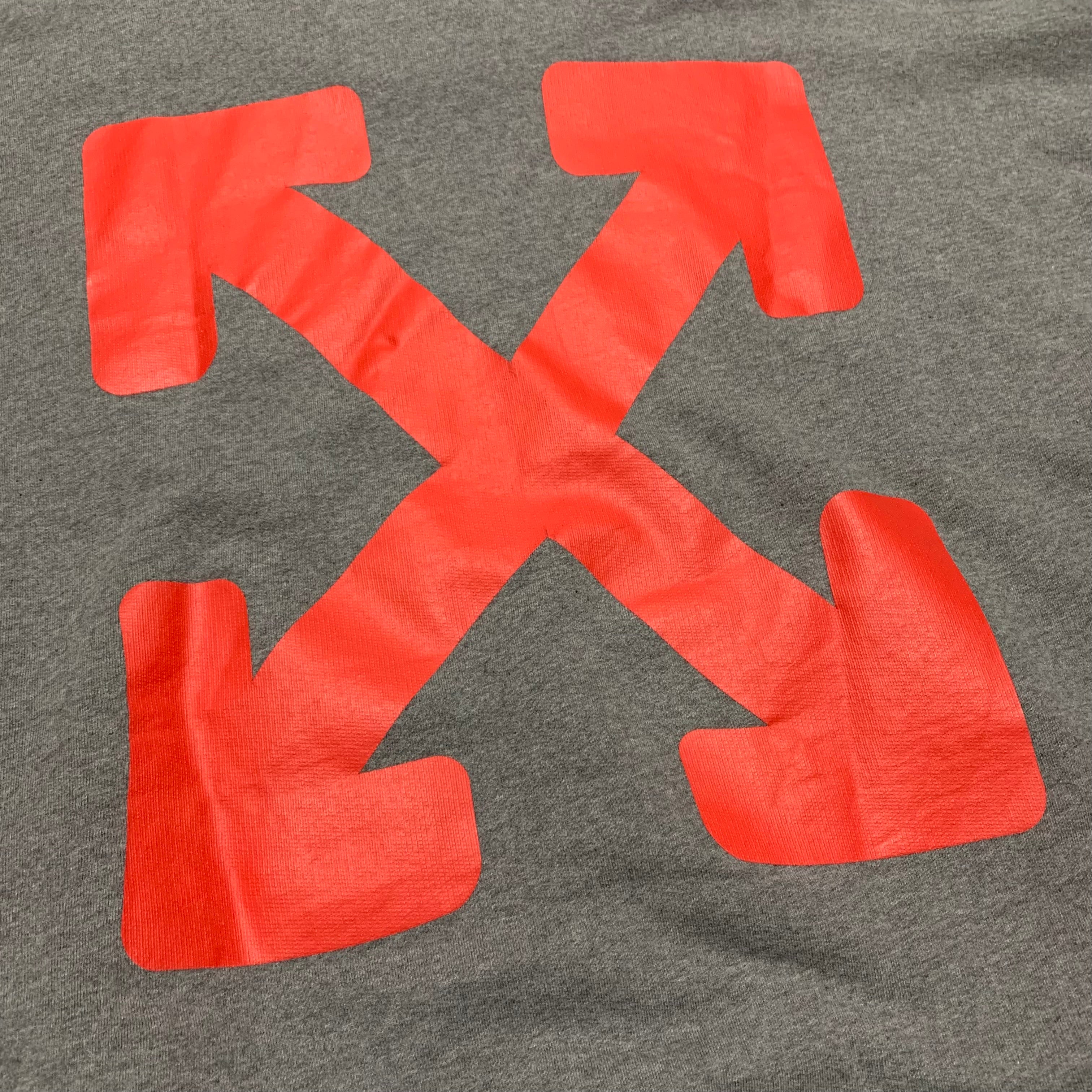 Off White Large Emotion Arrow Skate Grey Hoodie Virgil Abloh 2022