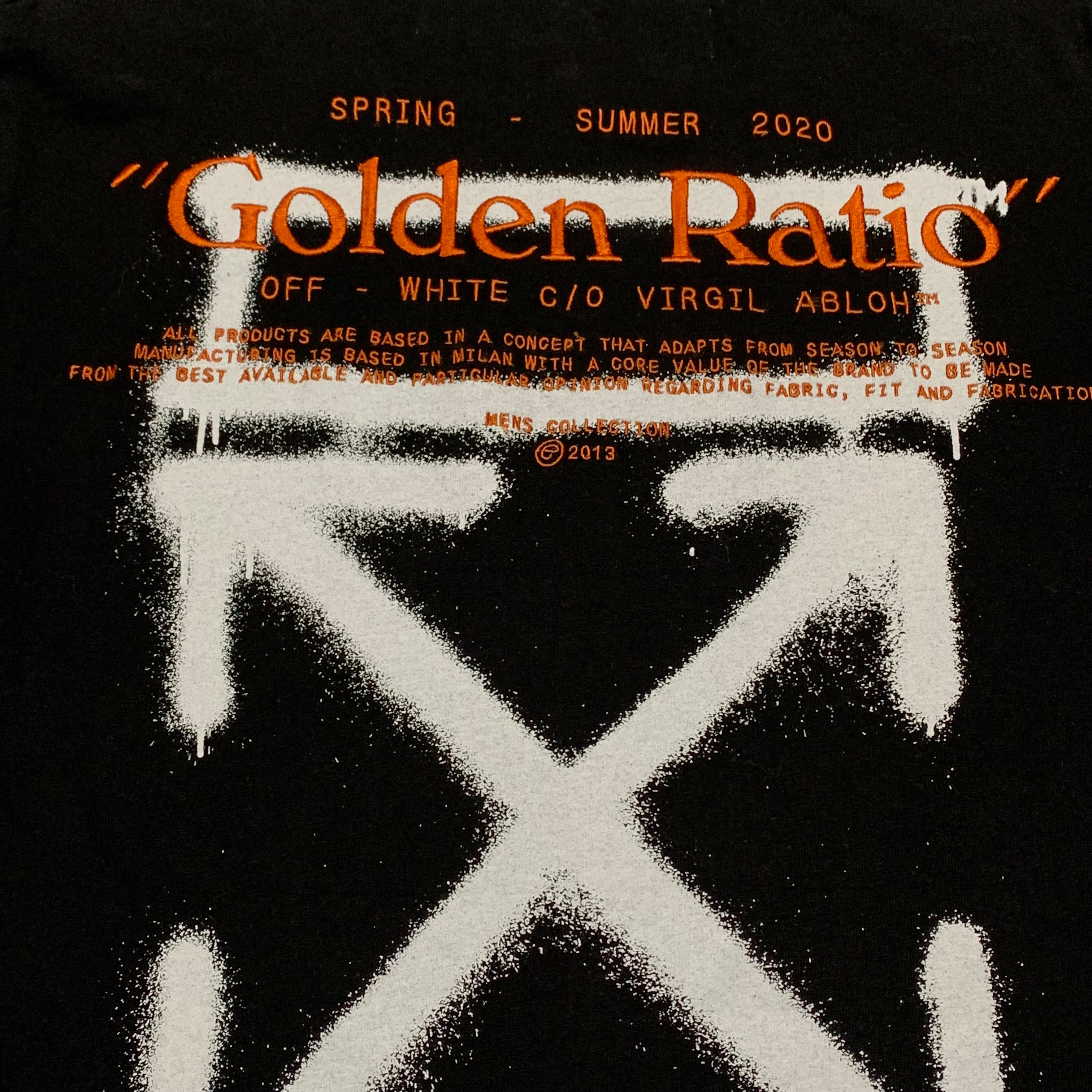 Off White Small Golden Ratio Arrows Black Tee Virgil Abloh