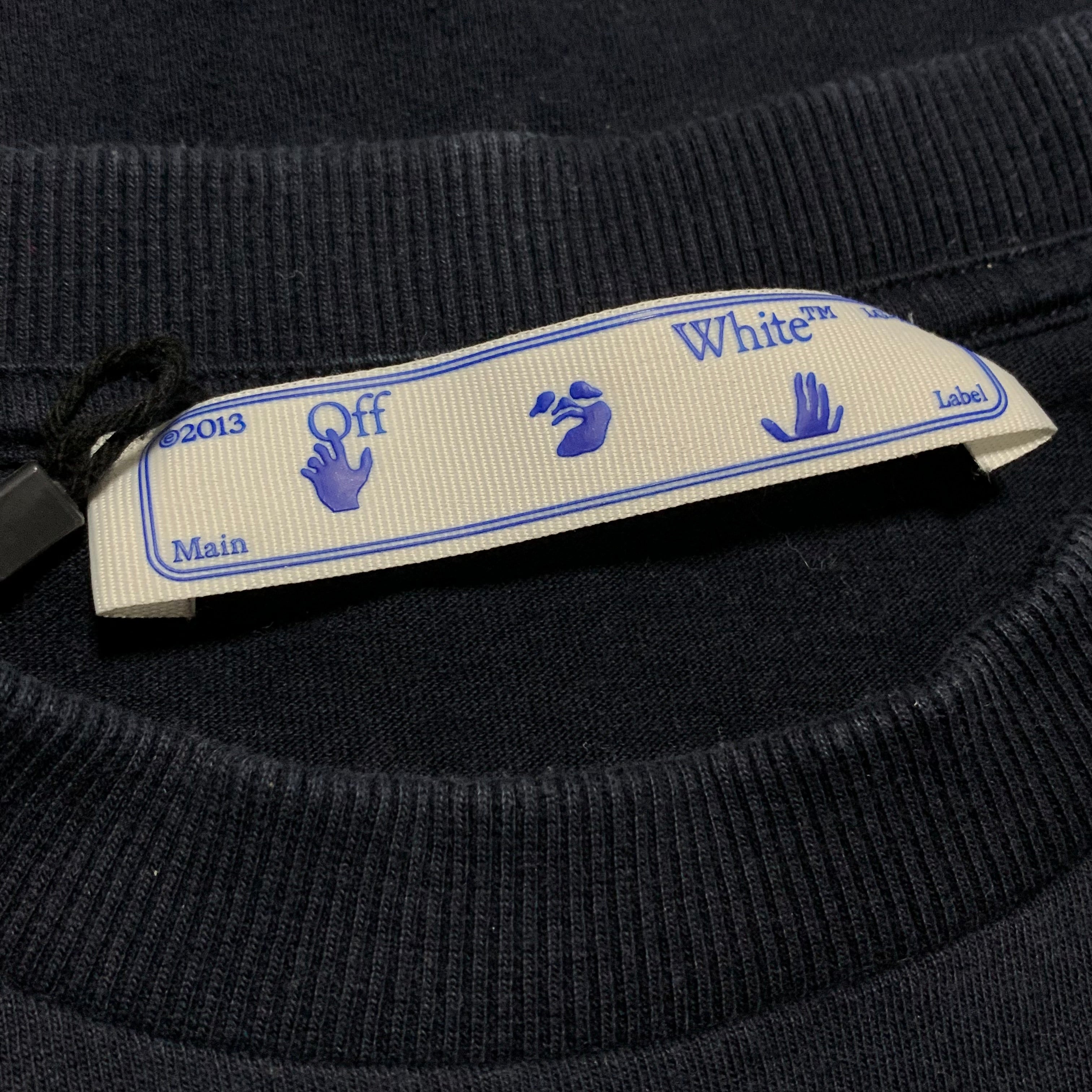Off White Medium Staff Graphic Blue Tee Virgil Abloh