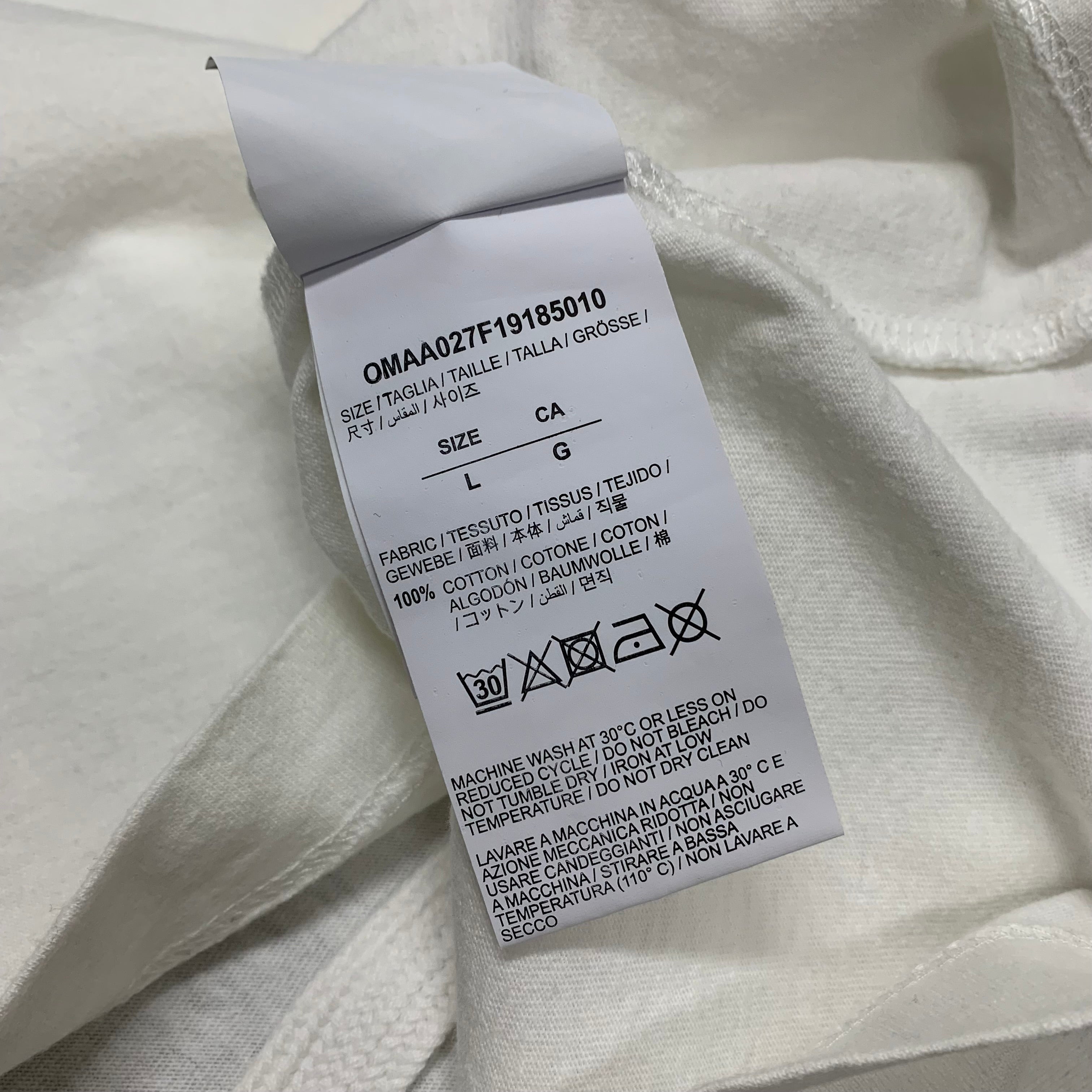 Off White Large Tee Acrylic Arrows White T-Shirt Virgil Abloh